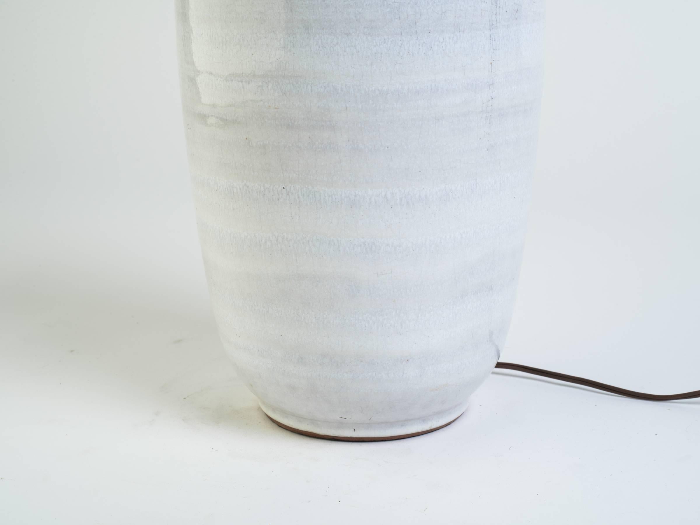 Mid-20th Century Large 1960s Terracotta Lamp with White Glaze