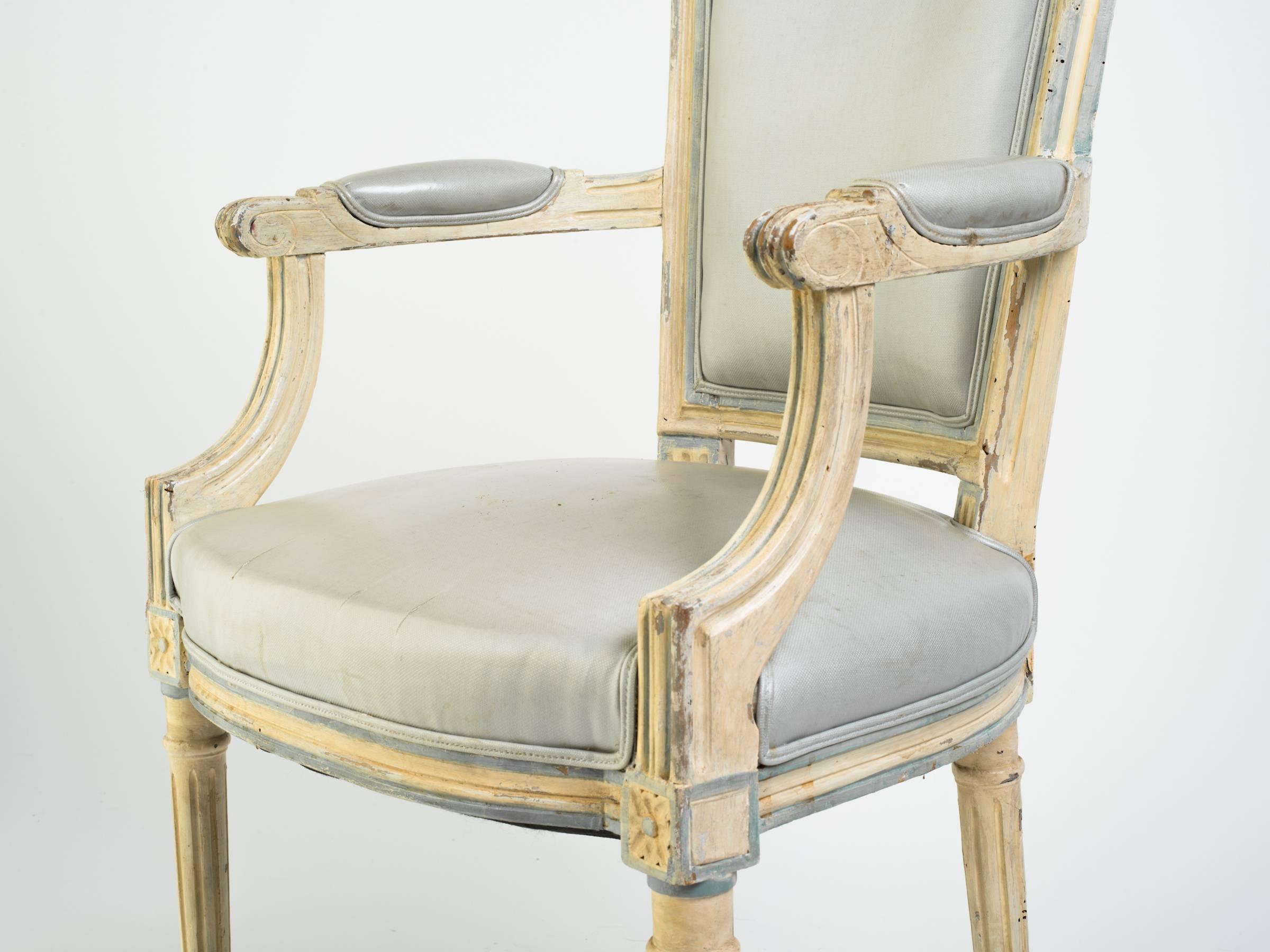 Pair of Turn of the Century Louis XVI French Armchairs 1