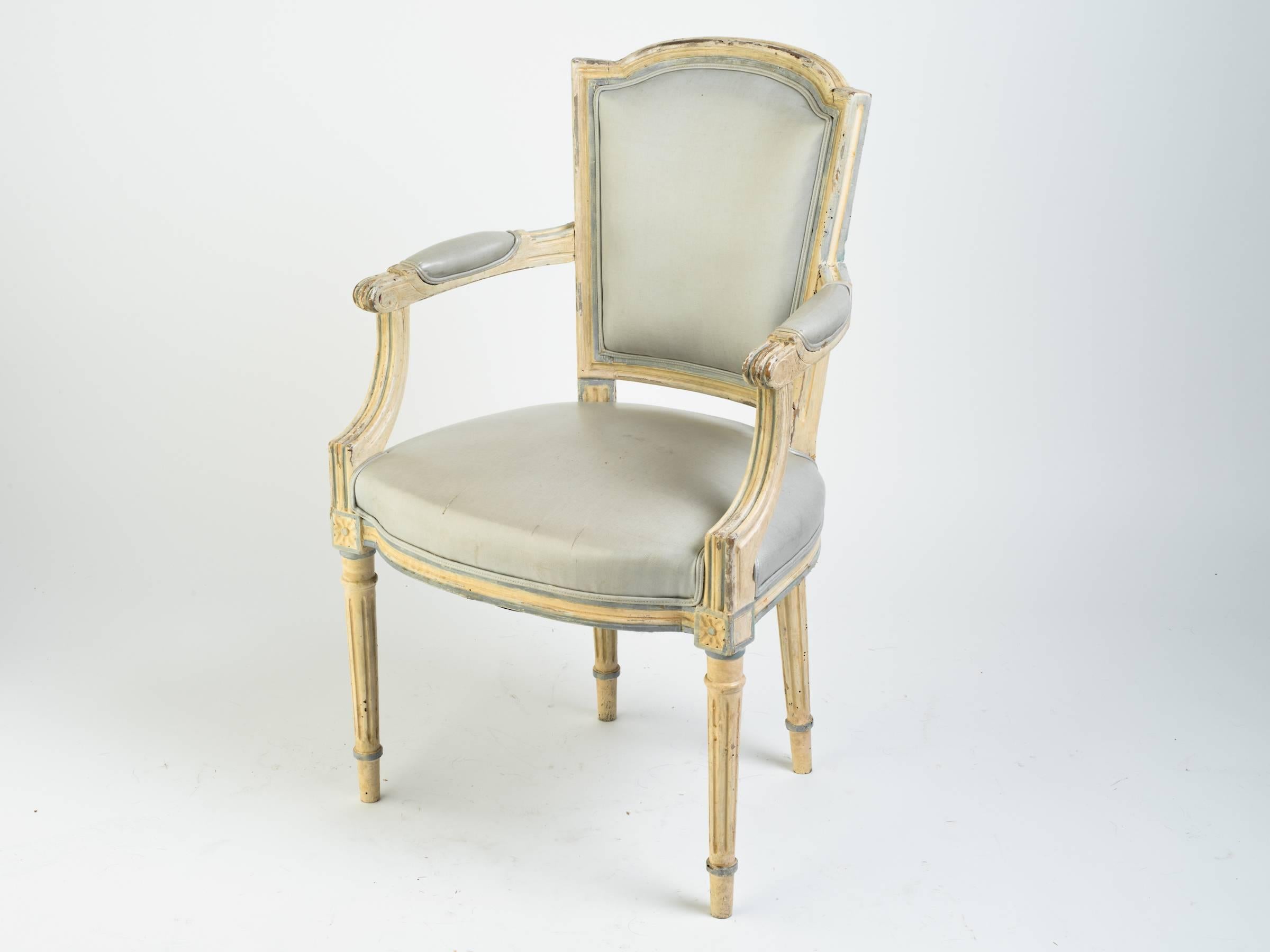 Pair of Turn of the Century Louis XVI French Armchairs 2
