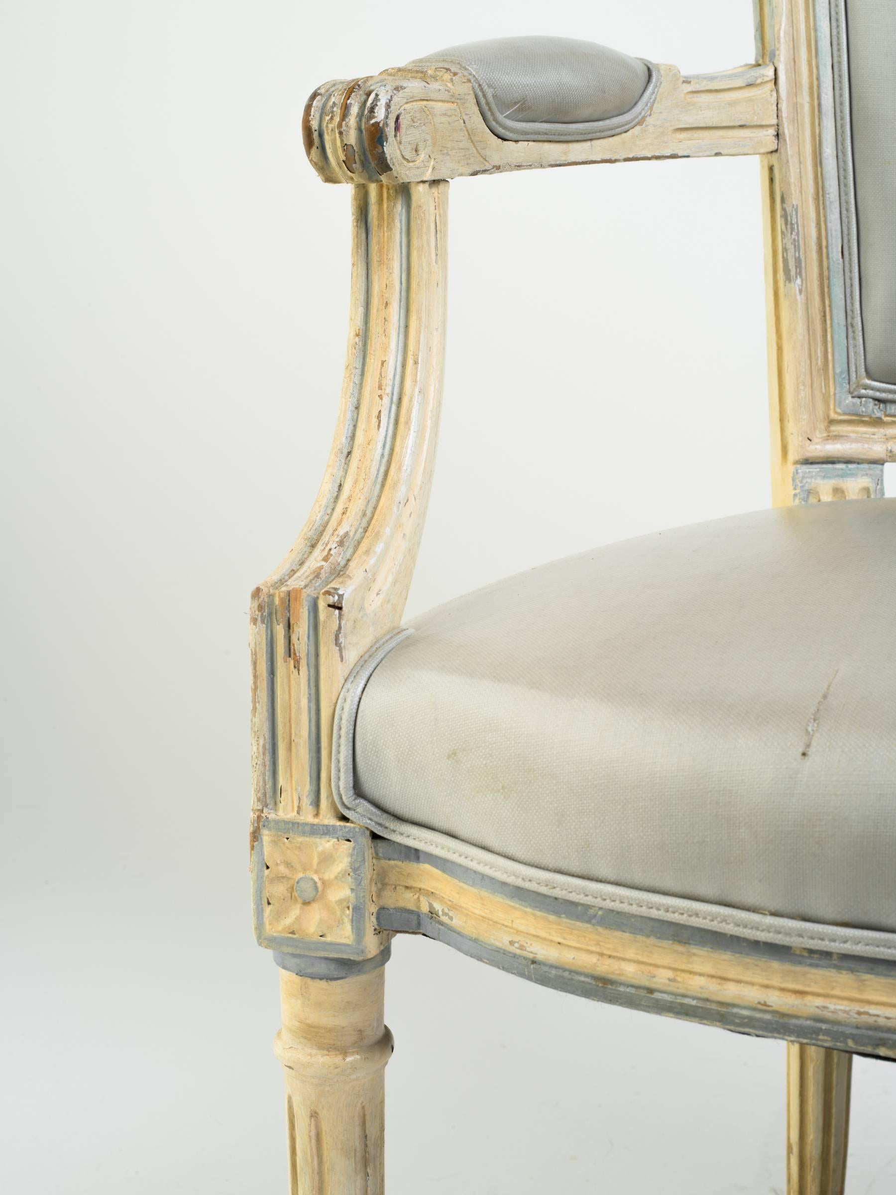 Pair of Turn of the Century Louis XVI French Armchairs 3