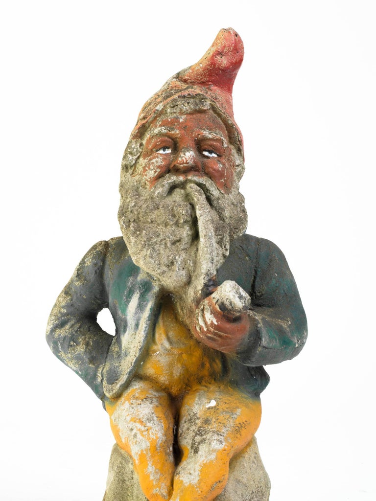 Two Vintage Concrete Gnomes at 1stDibs