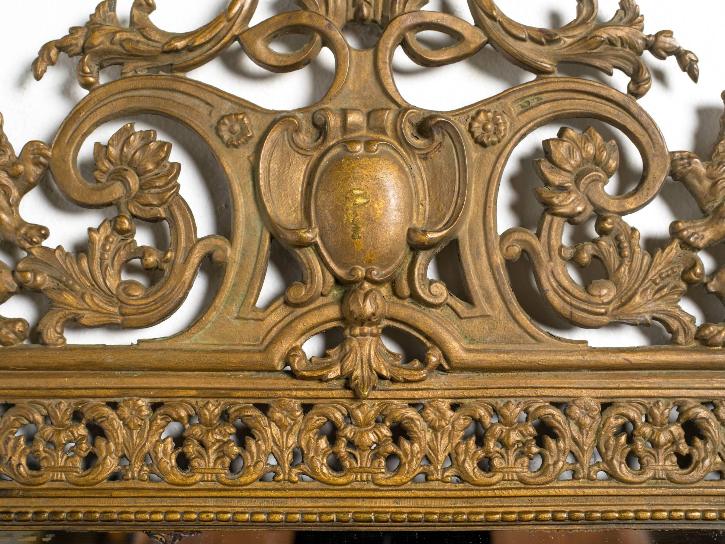 Late 19th Century 19th Century English Brass Mirror