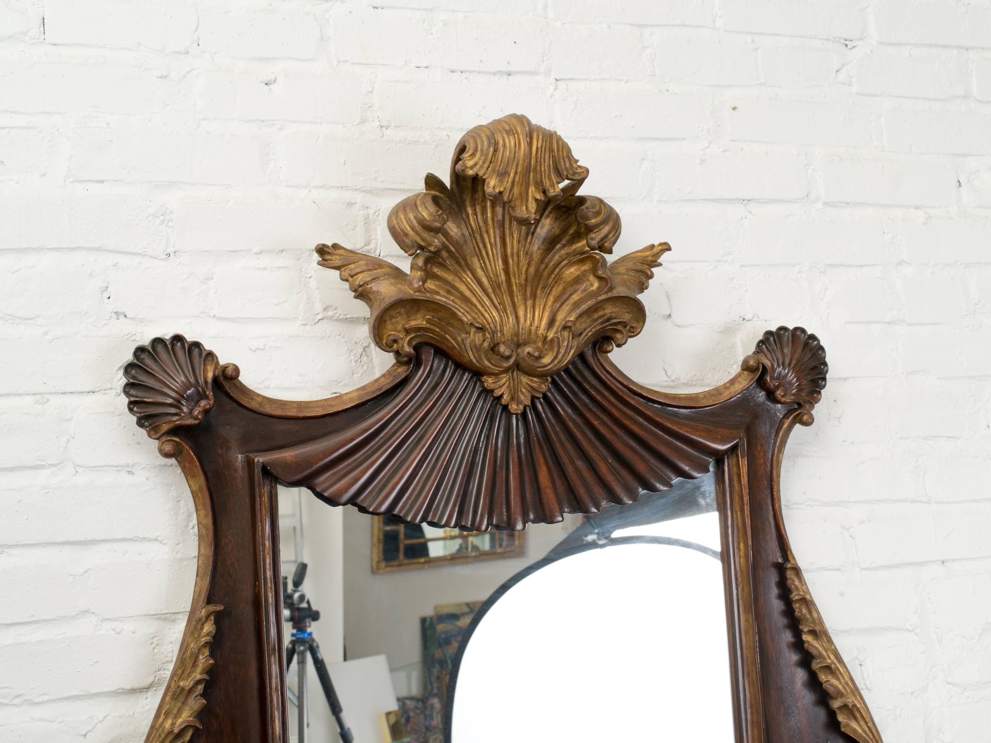 Antique Italian Giltwood Rococo Mirror In Good Condition In Tarrytown, NY