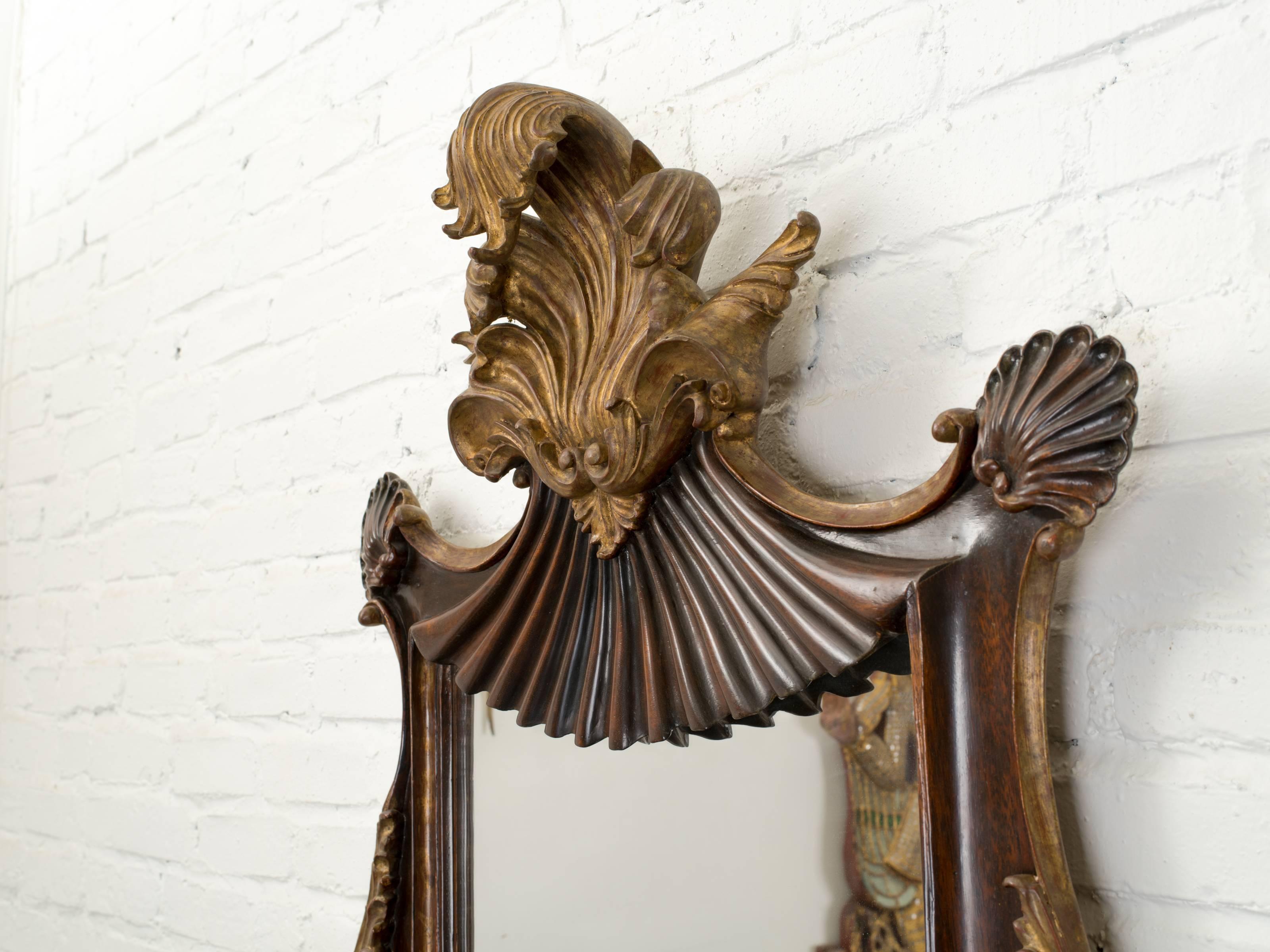 20th Century Antique Italian Giltwood Rococo Mirror