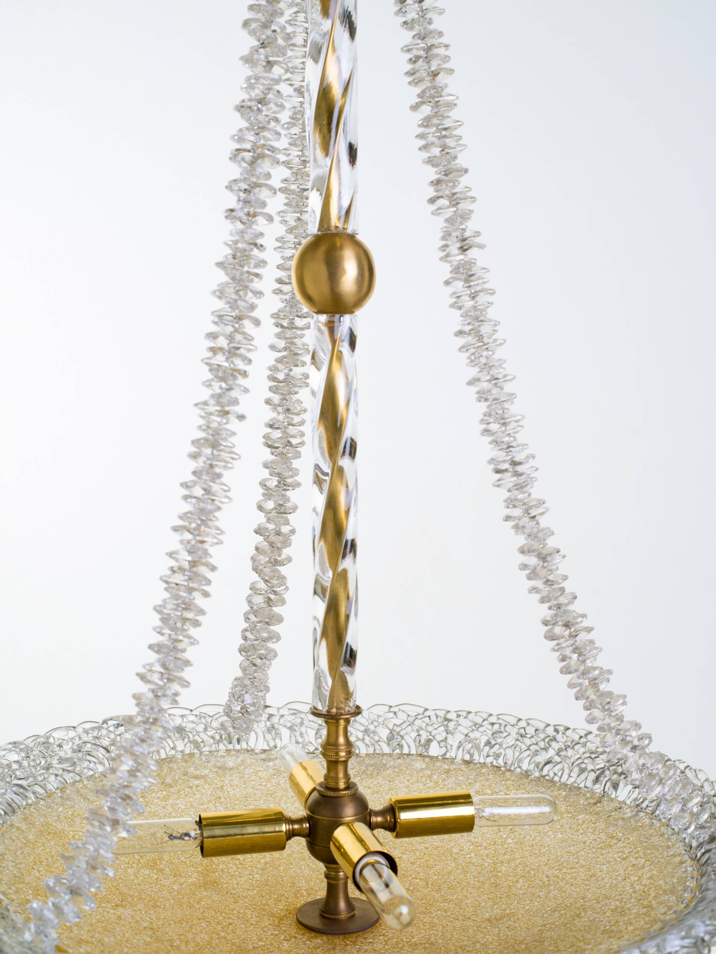 Murano Glass and Swarovski Crystal Chandelier In Excellent Condition In Tarrytown, NY