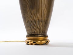 Mid-Century Modern Italian Ceramic Lamps with Leaf Motif