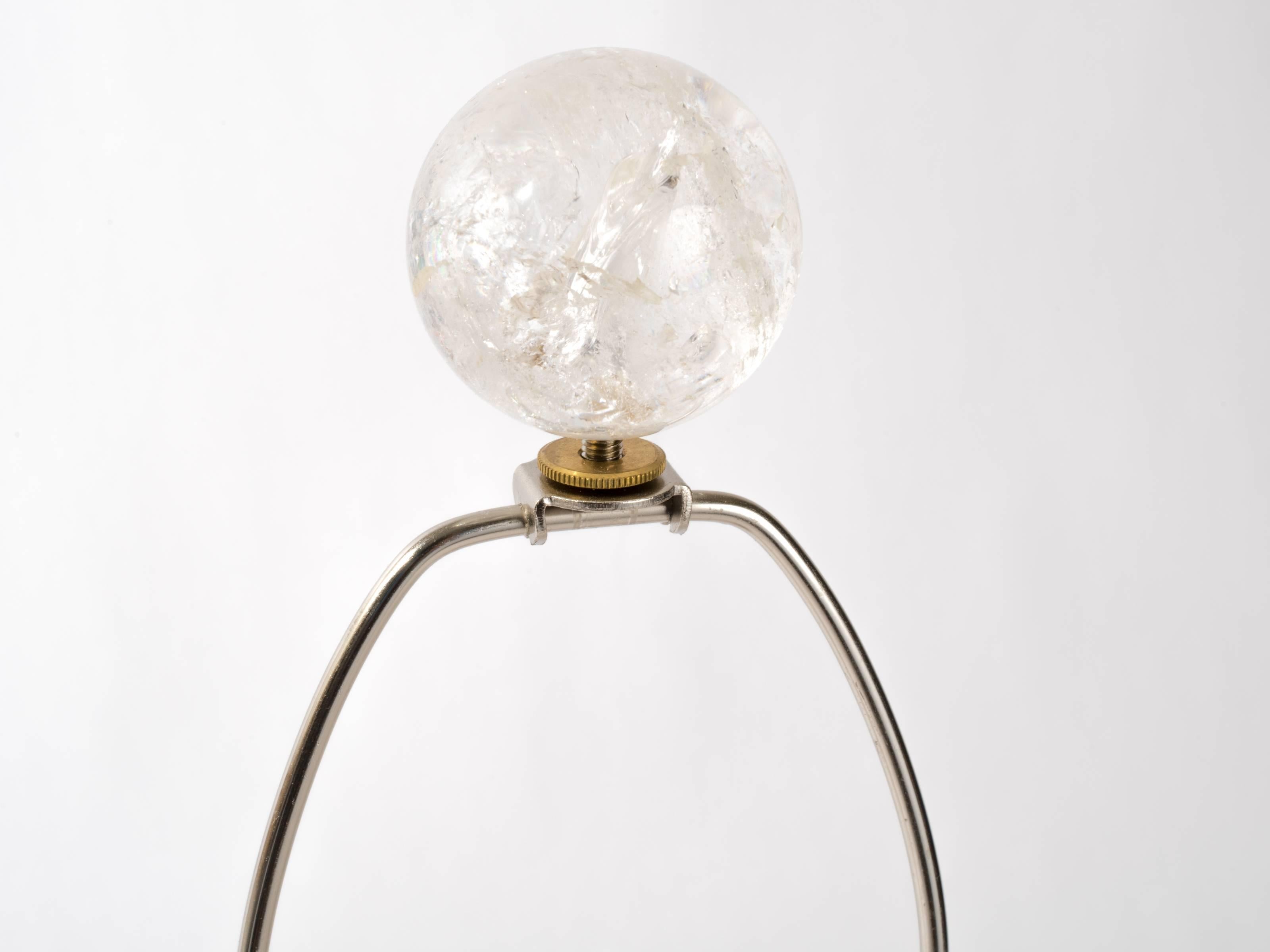 American Rock Crystal Orb Lamps, Eon Collection For Sale