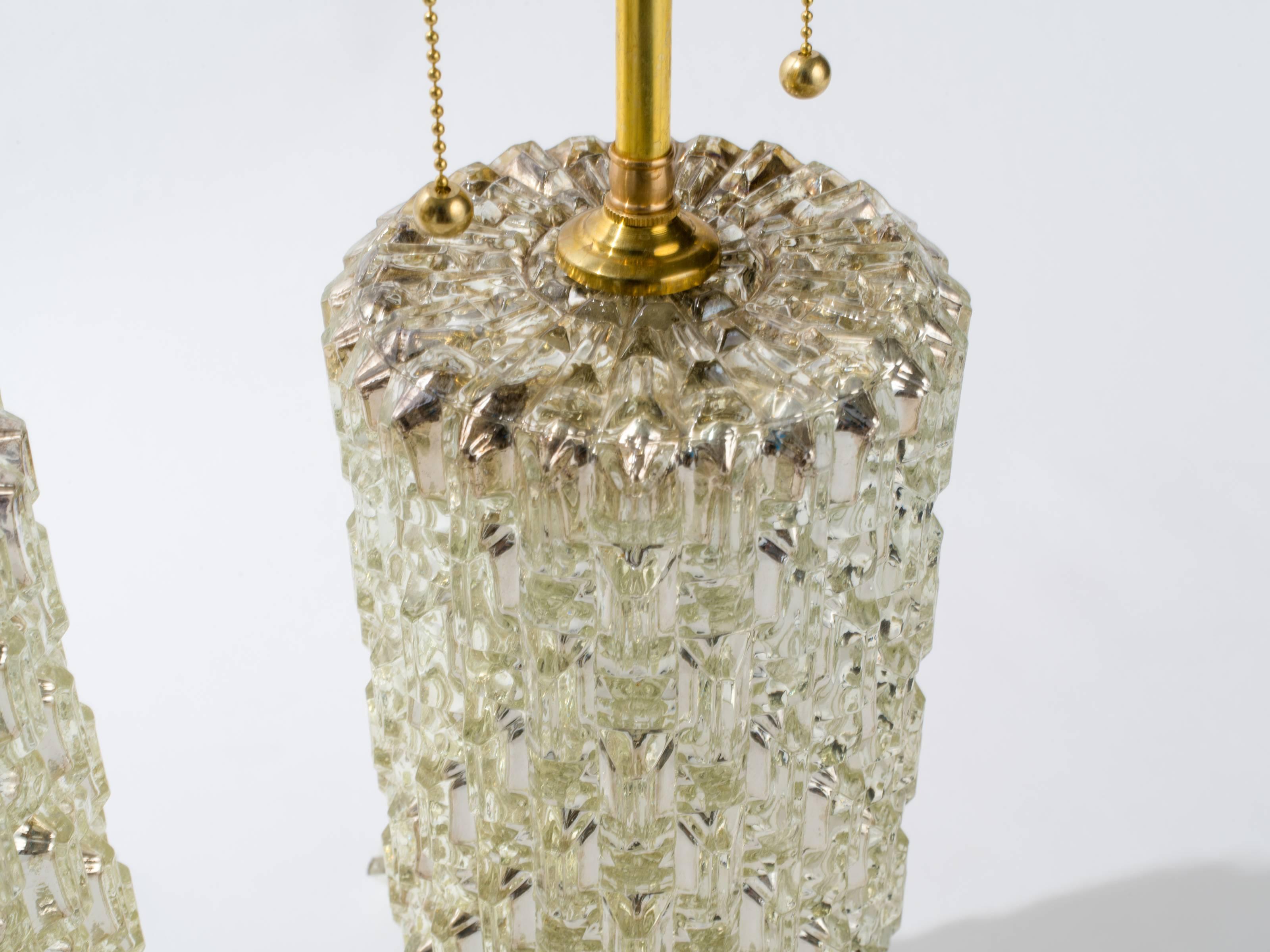 Textured Cylindrical Mercury Glass Lamps In Good Condition In Tarrytown, NY