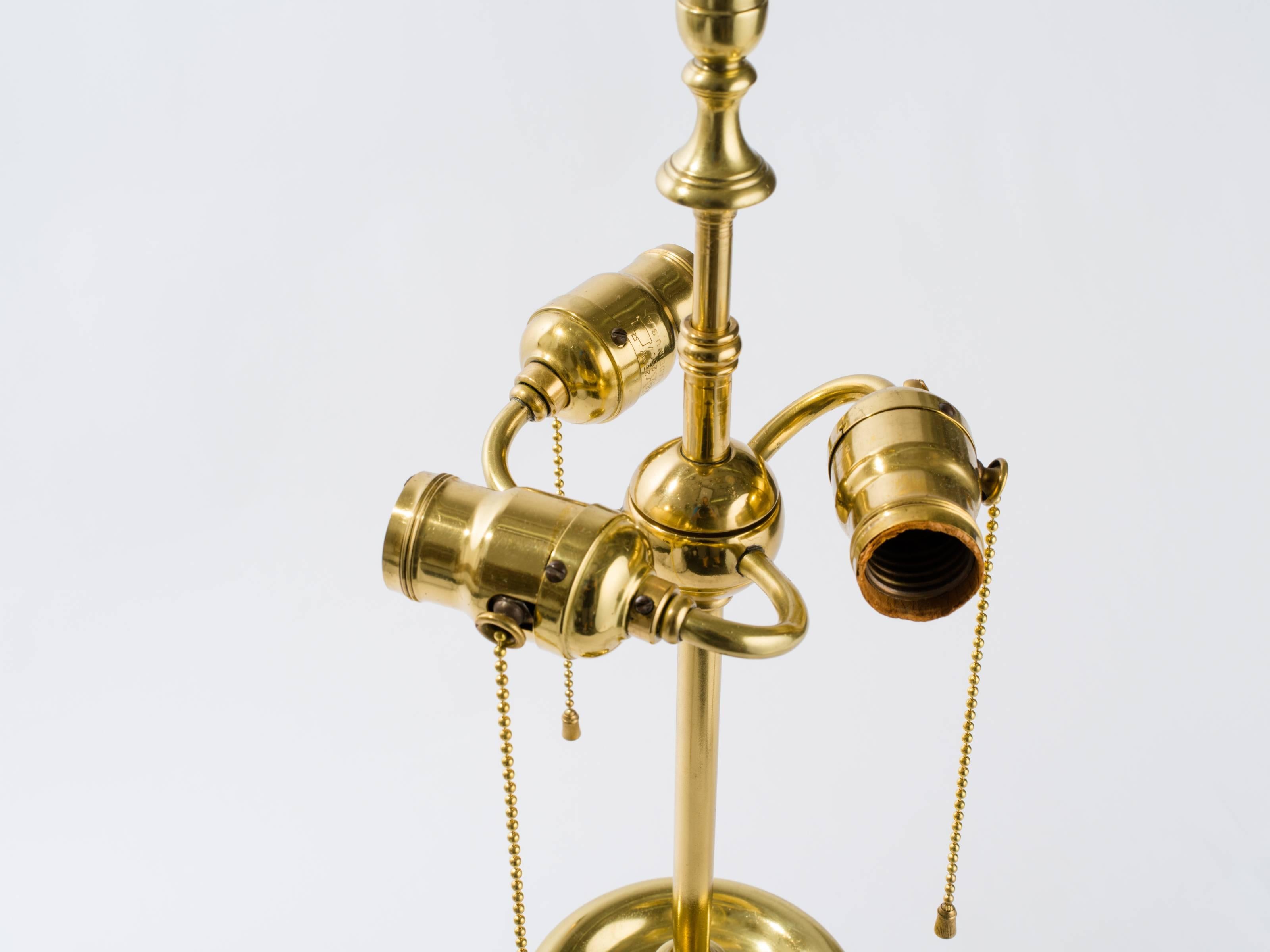 Italian Mid-Century Single Cast Brass Lamp For Sale