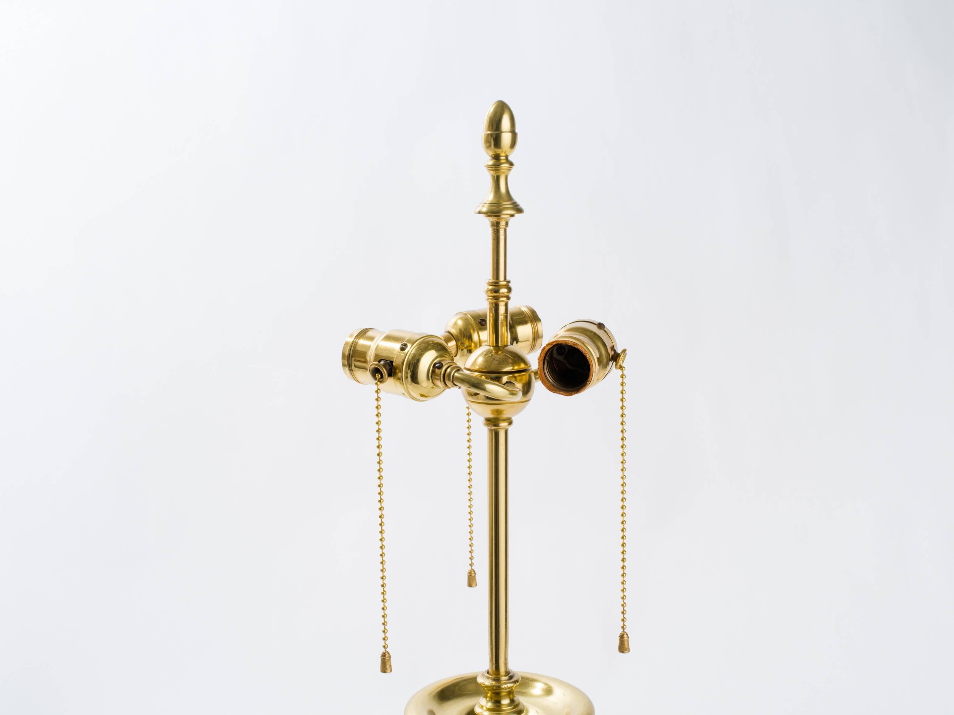 Mid-Century Single Cast Brass Lamp For Sale 1
