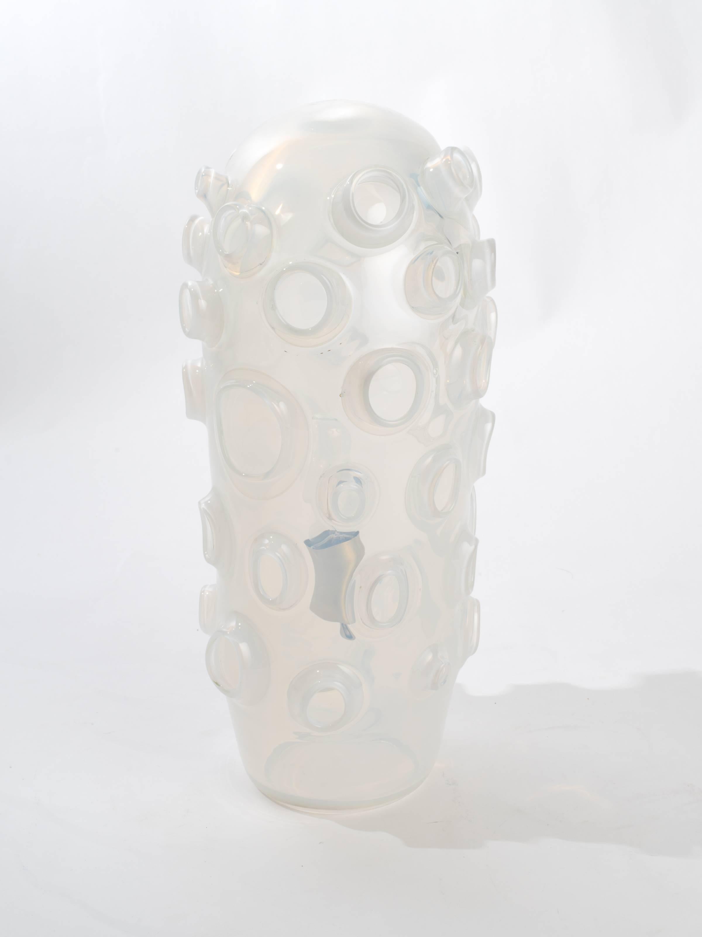 Large handblown art glass lamp from the series 