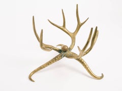 1960s Brass Antler Coffee Table