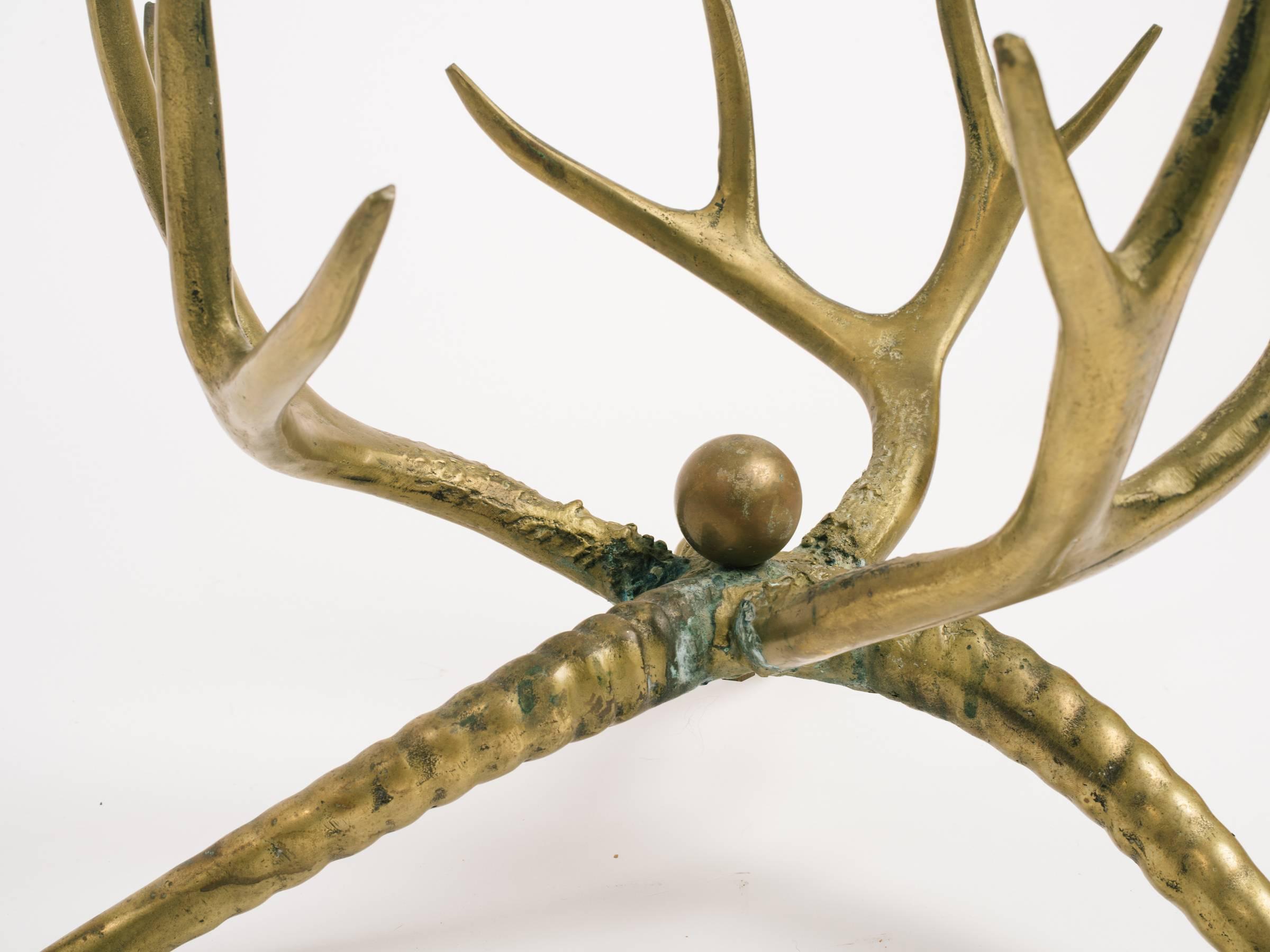 1960s Brass Antler Coffee Table 1