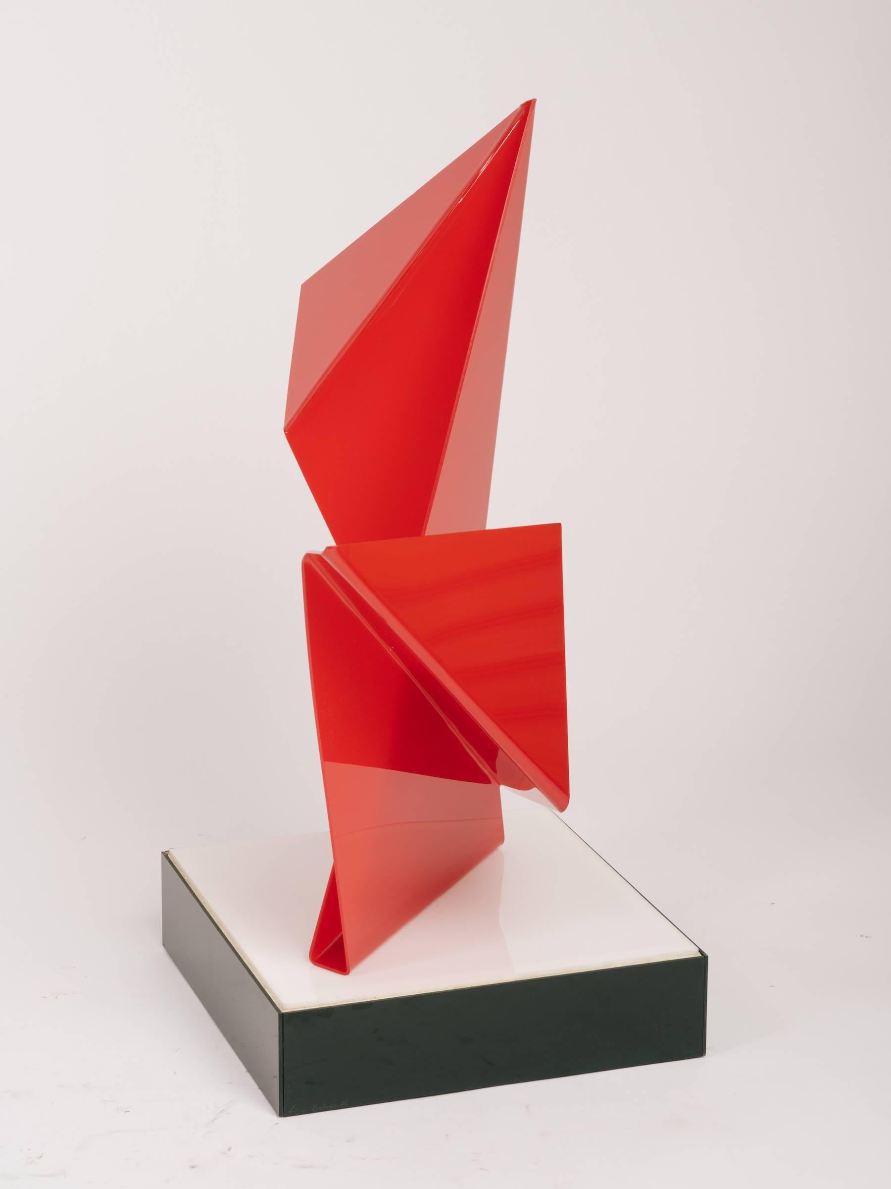 1970s acrylic abstract sculpture by Lore Behrendt.