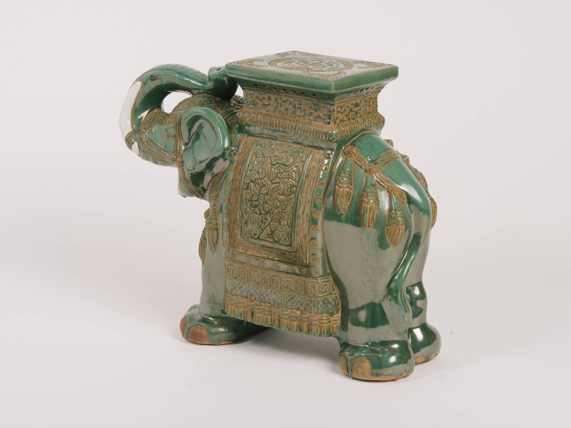 elephant side table in ceramic