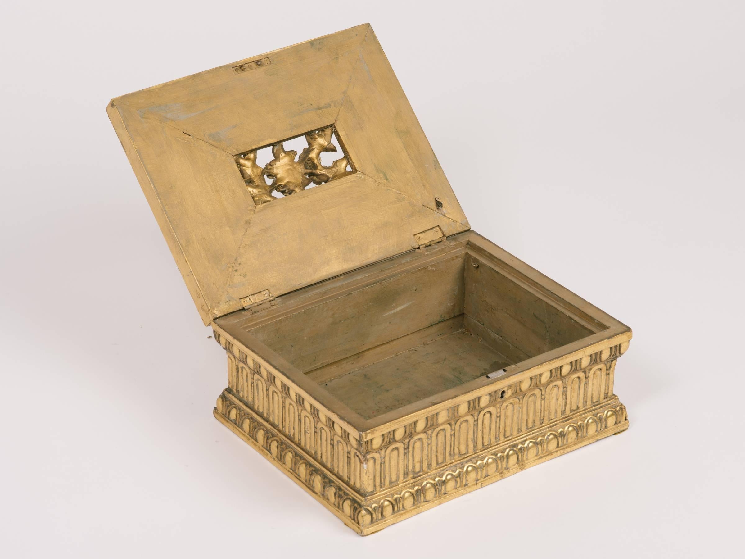 1920s Giltwood and Gesso Box For Sale 2
