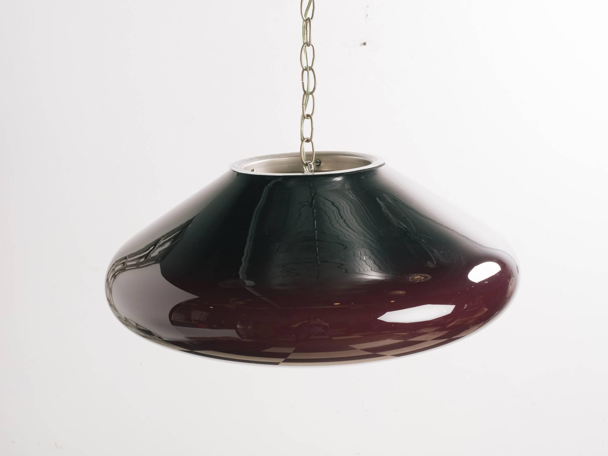 1980s Italian glass chandelier. Darkest at the top and the color gradually gets lighter towards the bottom.