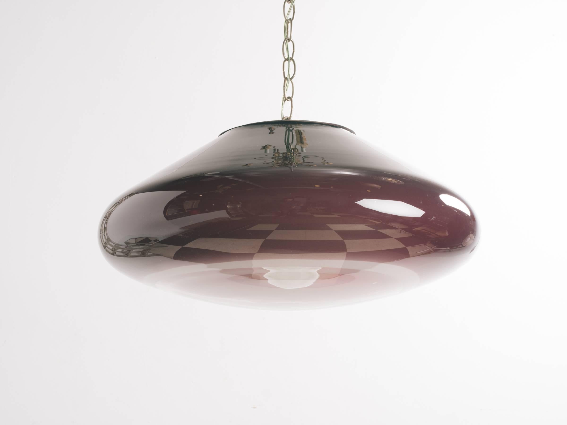 1980s Italian Purple Glass Chandelier For Sale 2