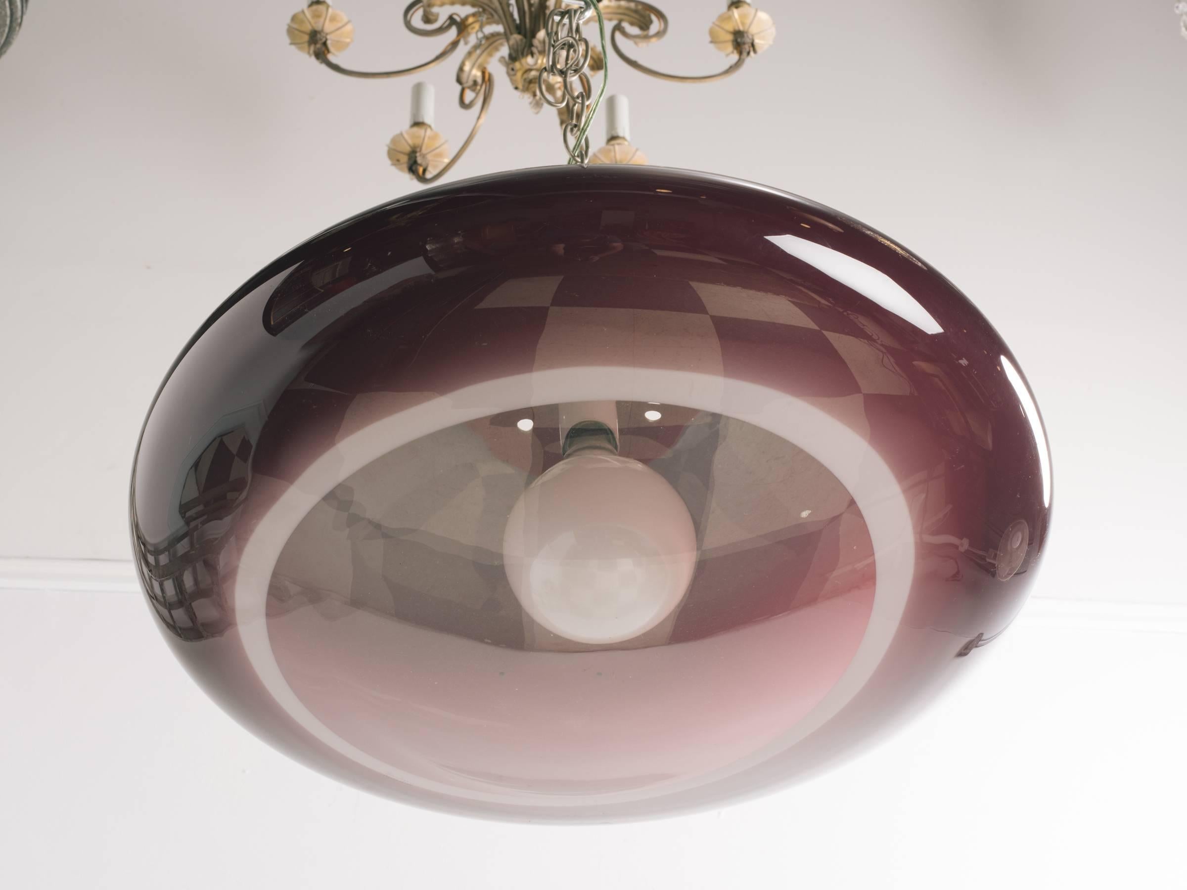 1980s Italian Purple Glass Chandelier For Sale 3