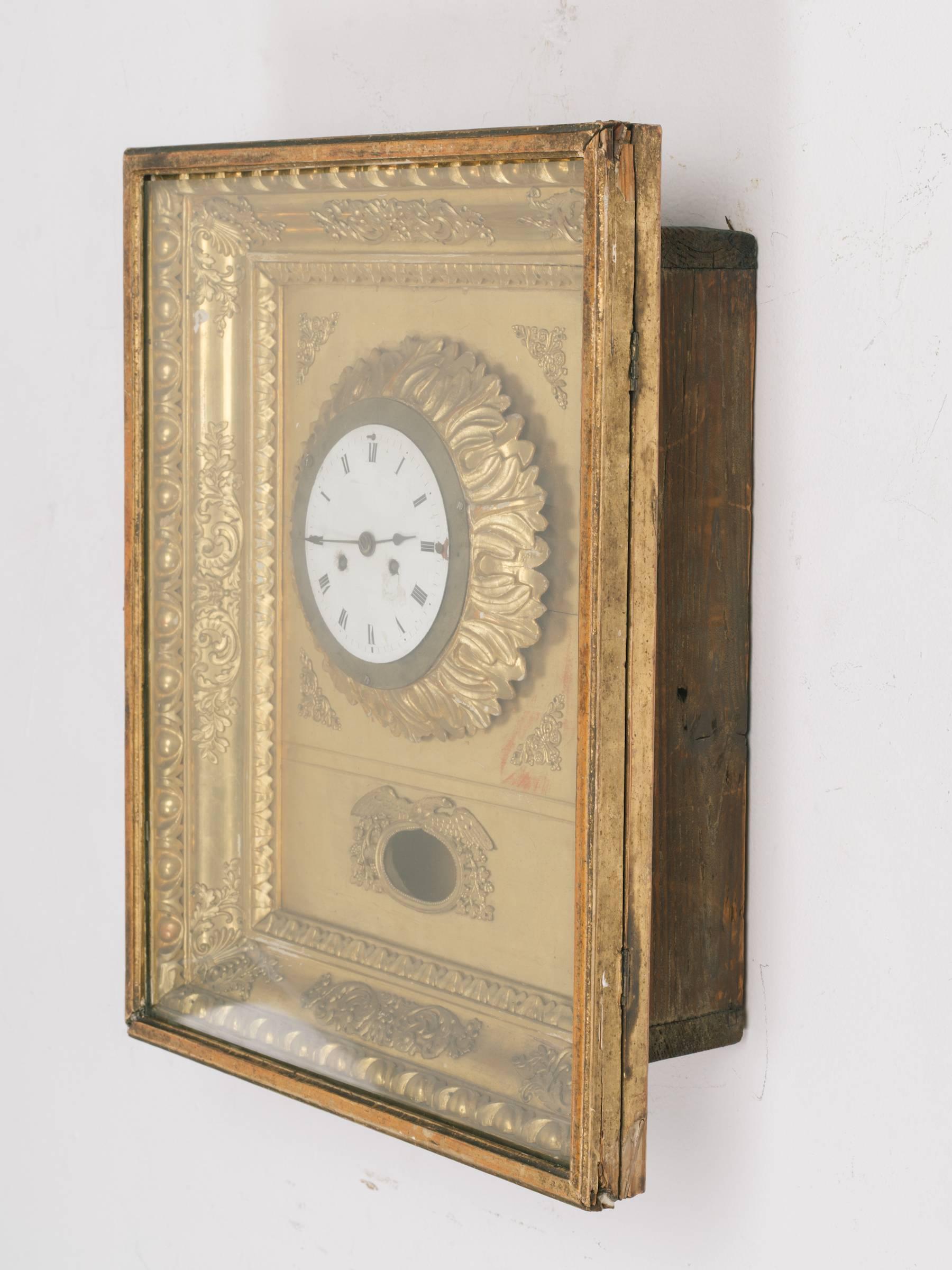 Mid-19th Century 19th Century French Gilt Wall Clock