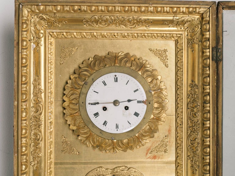 19th Century French Gilt Wall Clock at 1stDibs