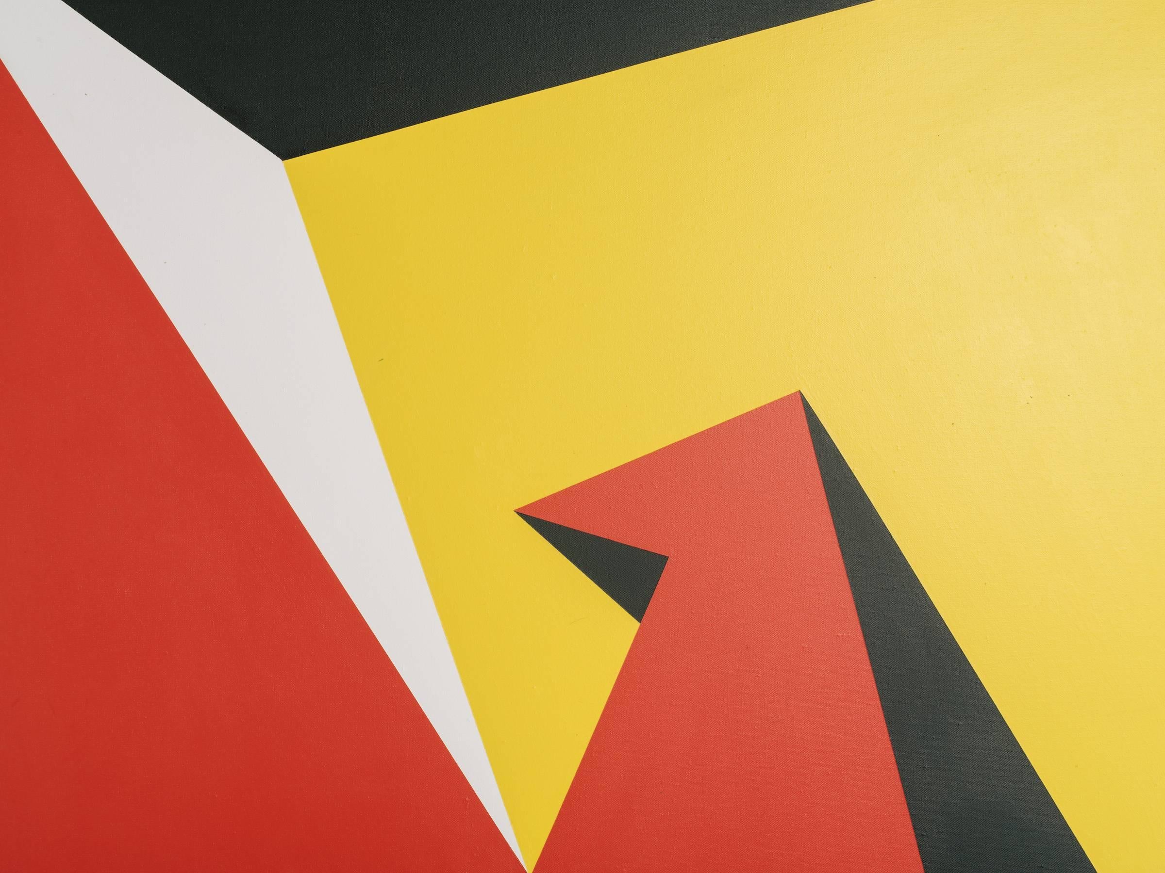 Large Geometric Painting, 1970s In Good Condition In Tarrytown, NY