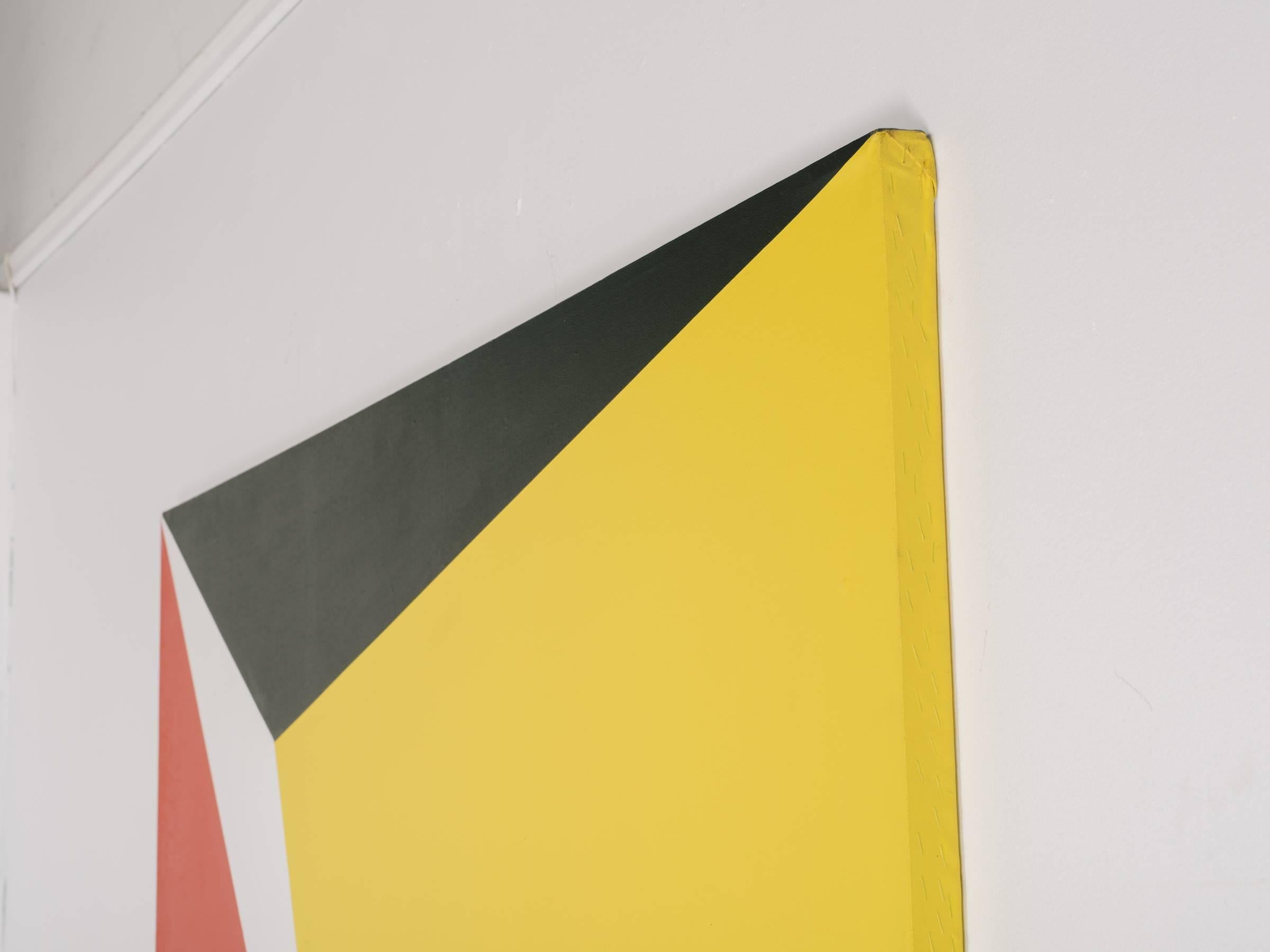Late 20th Century Large Geometric Painting, 1970s