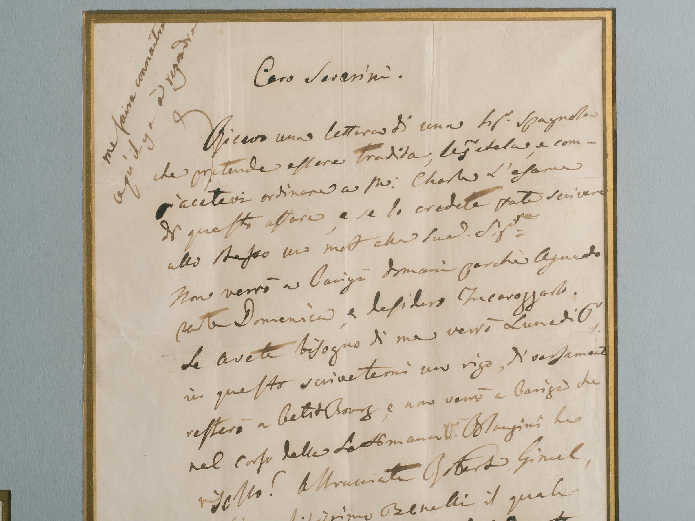 Mid-19th Century Rossini Signed Letter