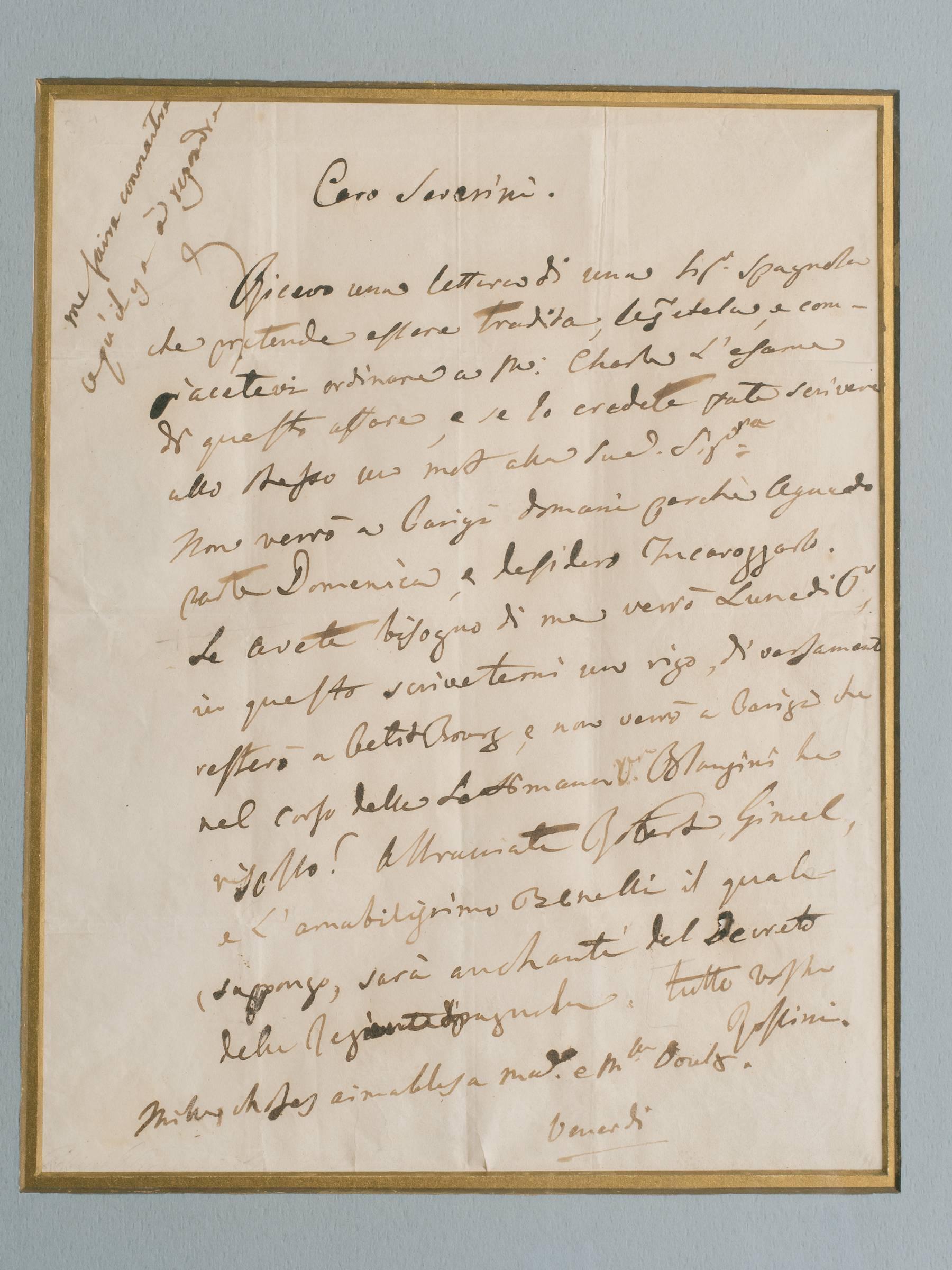 Rossini Signed Letter 1