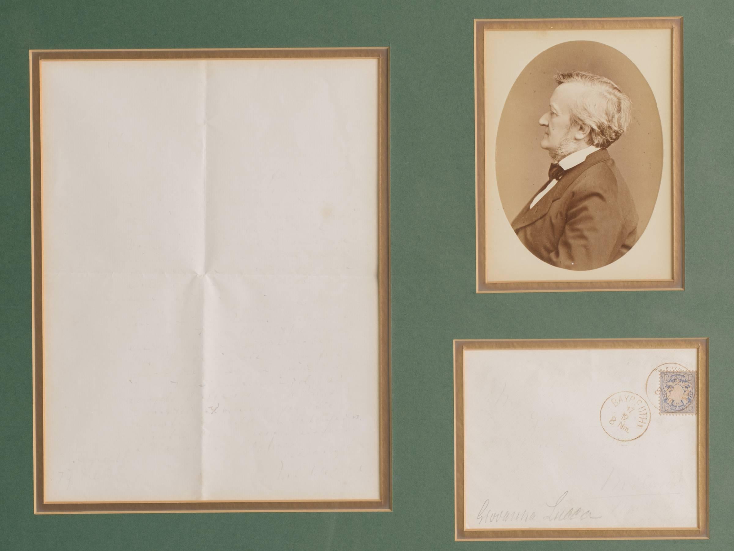 Richard Wagner Autographed Letter and Envelope In Distressed Condition In Tarrytown, NY