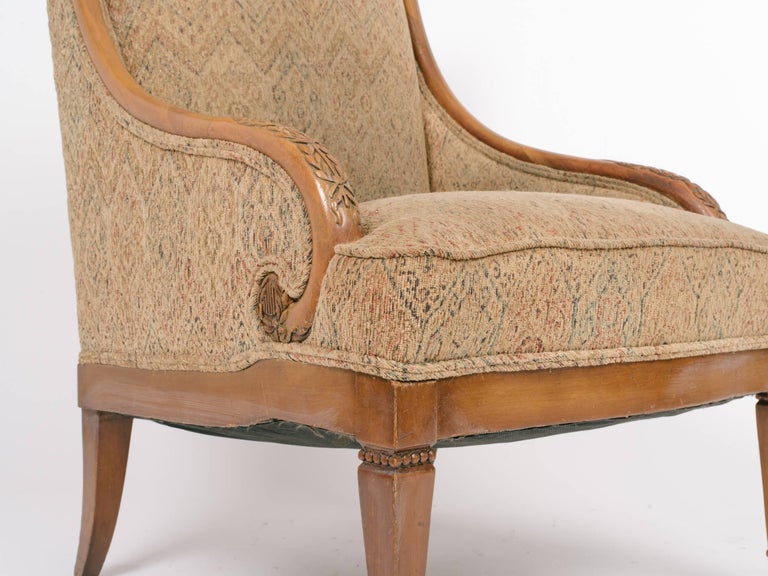1940s Carved Wood Lounge Chairs For Sale 1