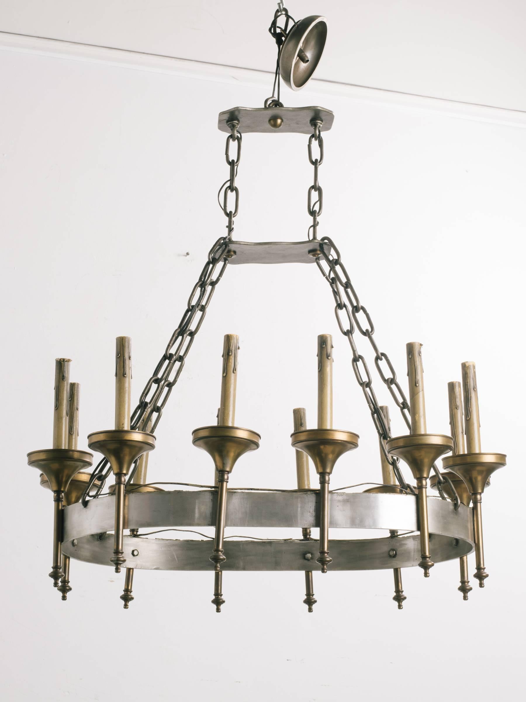 1970s Gothic chandelier with accents.