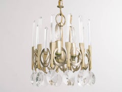Scolari 1970s Crystal/Metal Chandelier