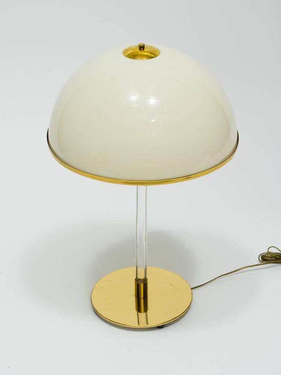 Pair Of 1970s Lucite Lamps With Plastic Shades