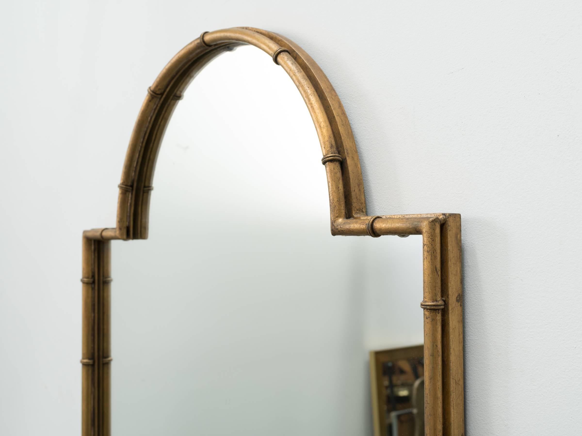 Late 20th Century Faux Bamboo Iron Mirror