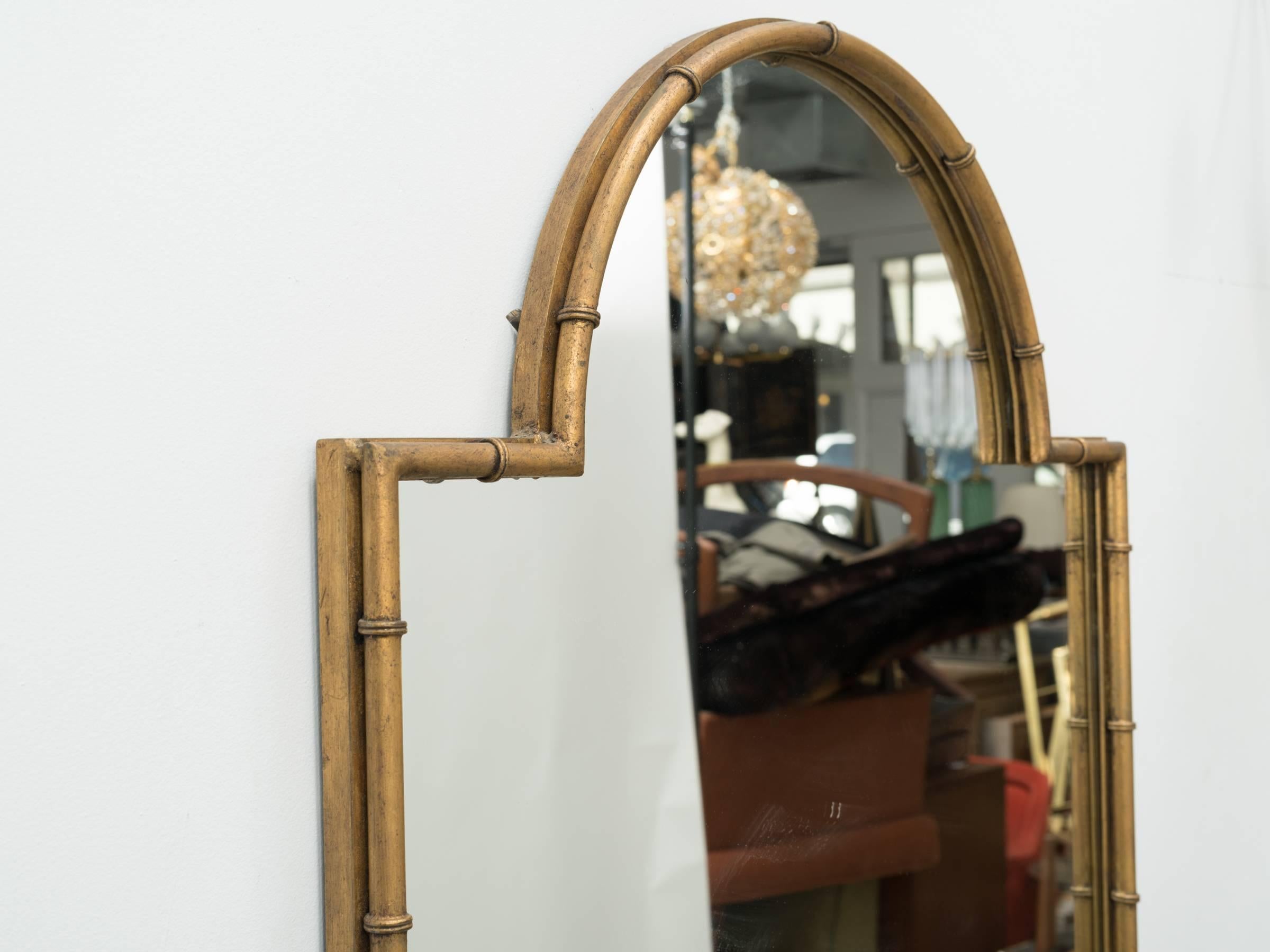 Faux Bamboo Iron Mirror In Good Condition In Tarrytown, NY