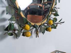 1950s Italian Tole Lemon Mirror and Console