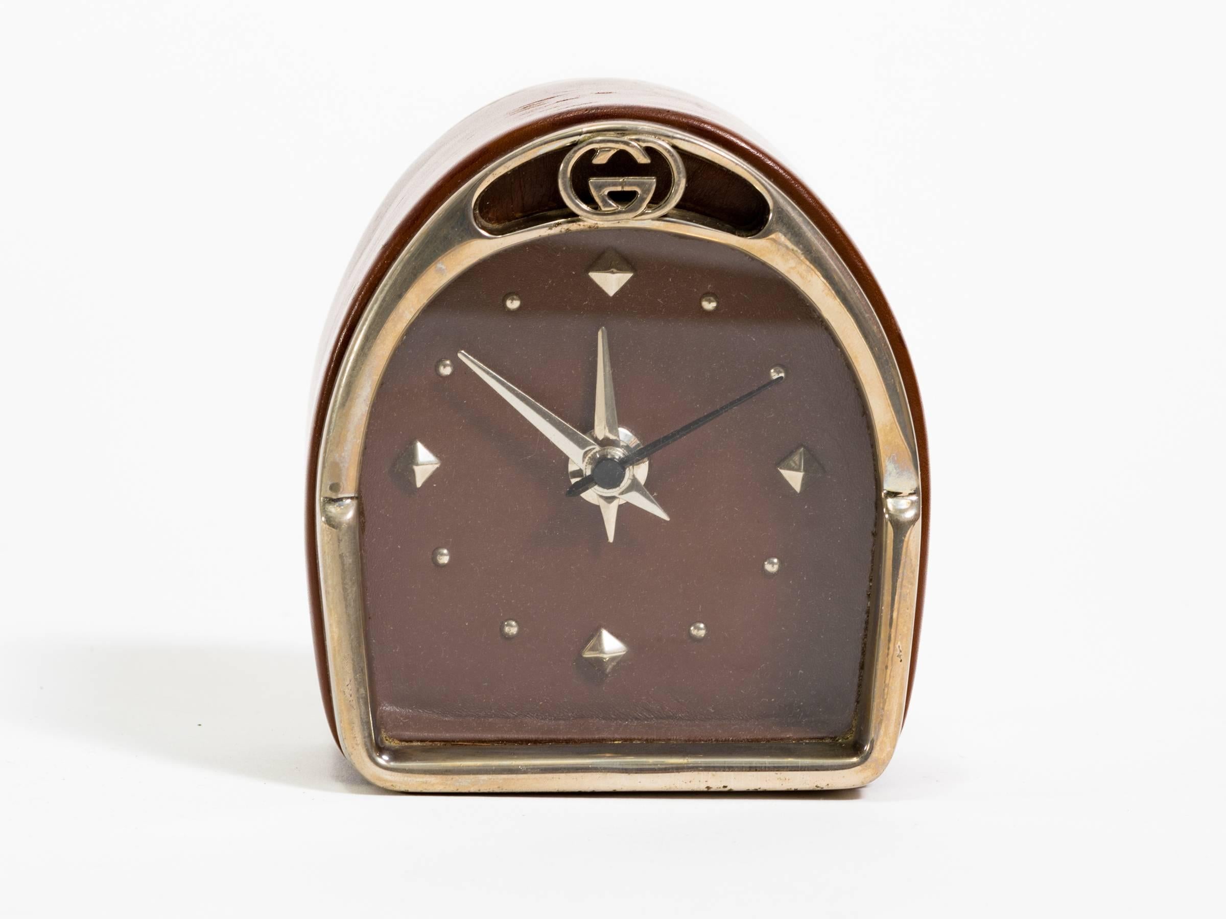 Gucci Leather Stirrup Desk Clock 1