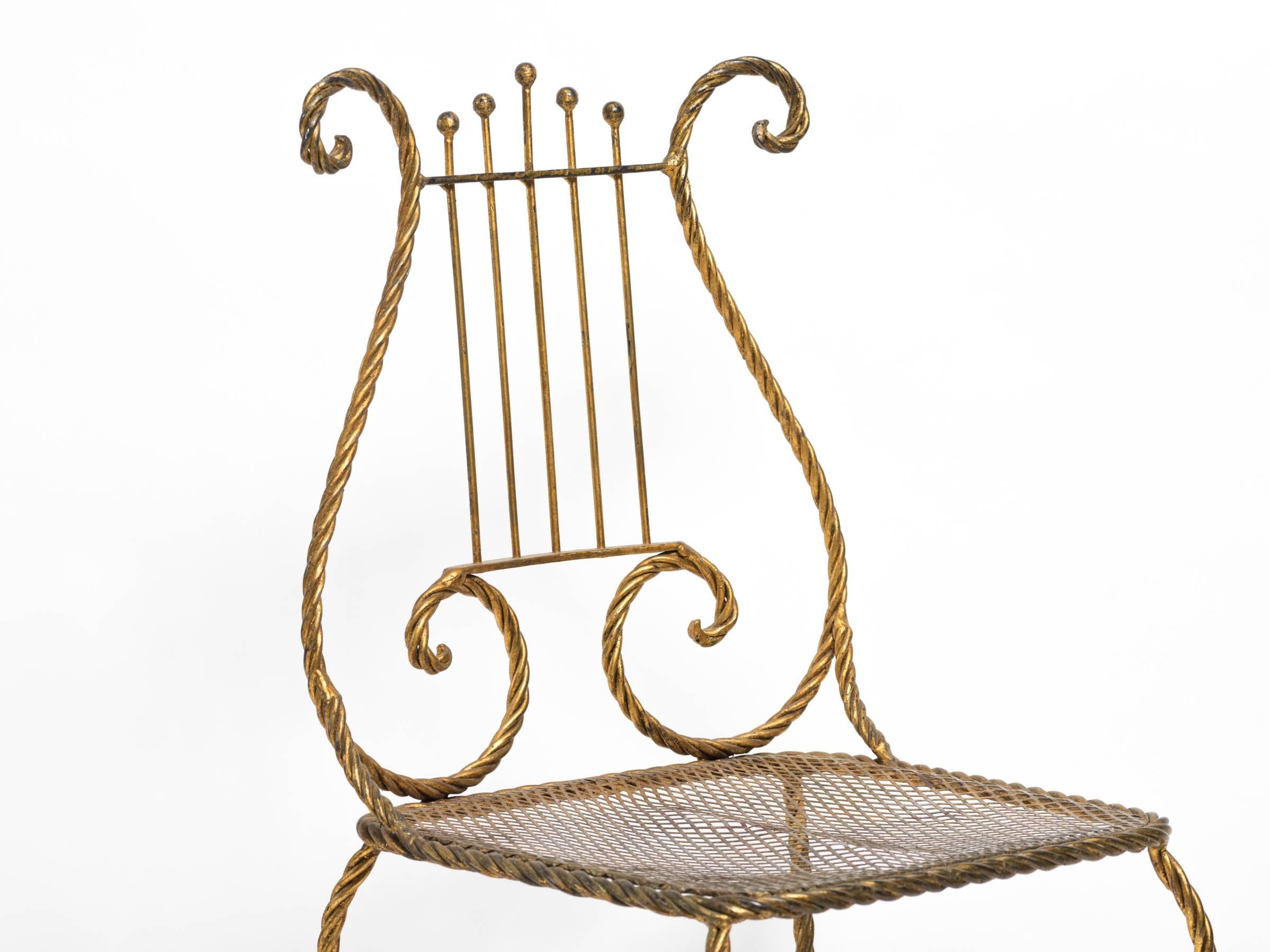 Gilt Lyre Chair For Sale 1