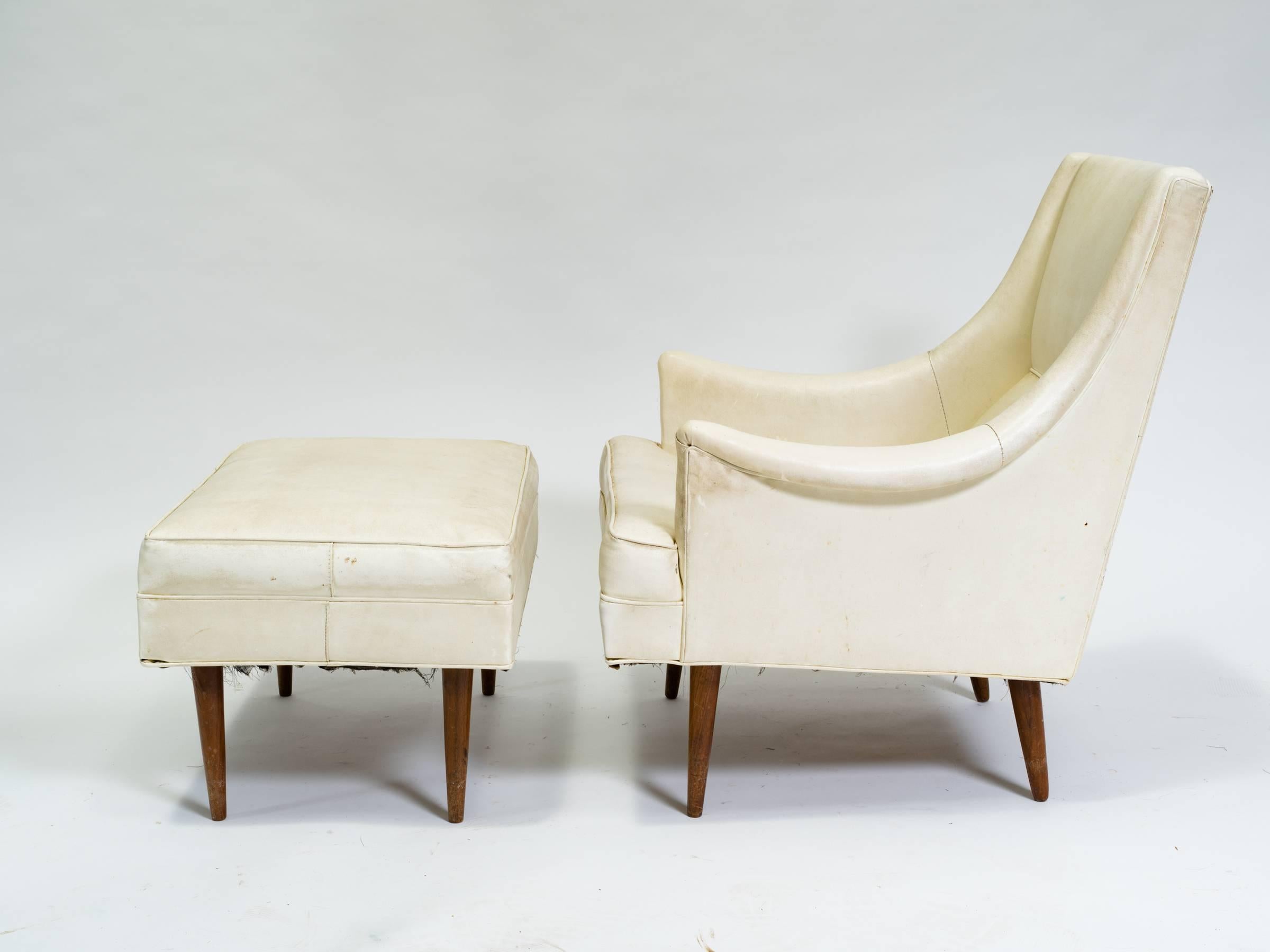 Late 20th Century Milo Baughman Chair and Ottoman, Signed