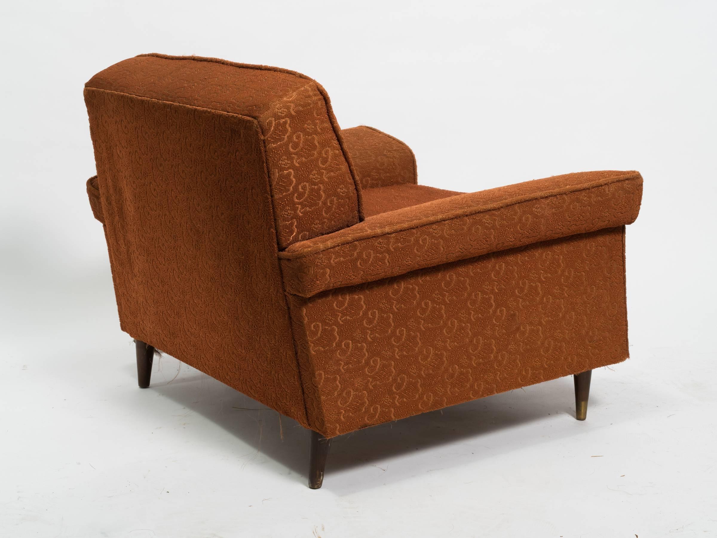Very boxy and large Kroehler chairs in original fabric.