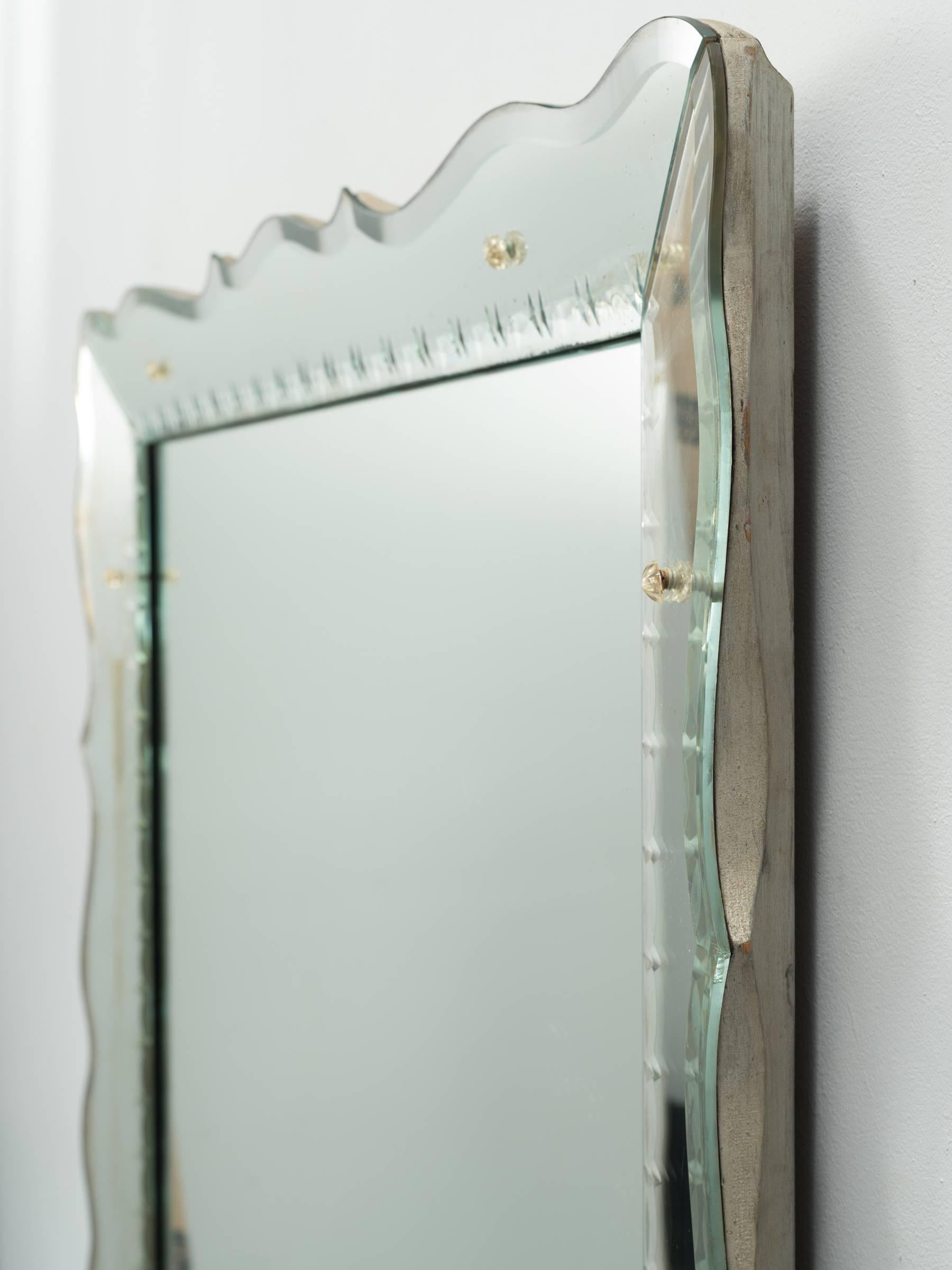 1950s rectangular Venetian mirror.