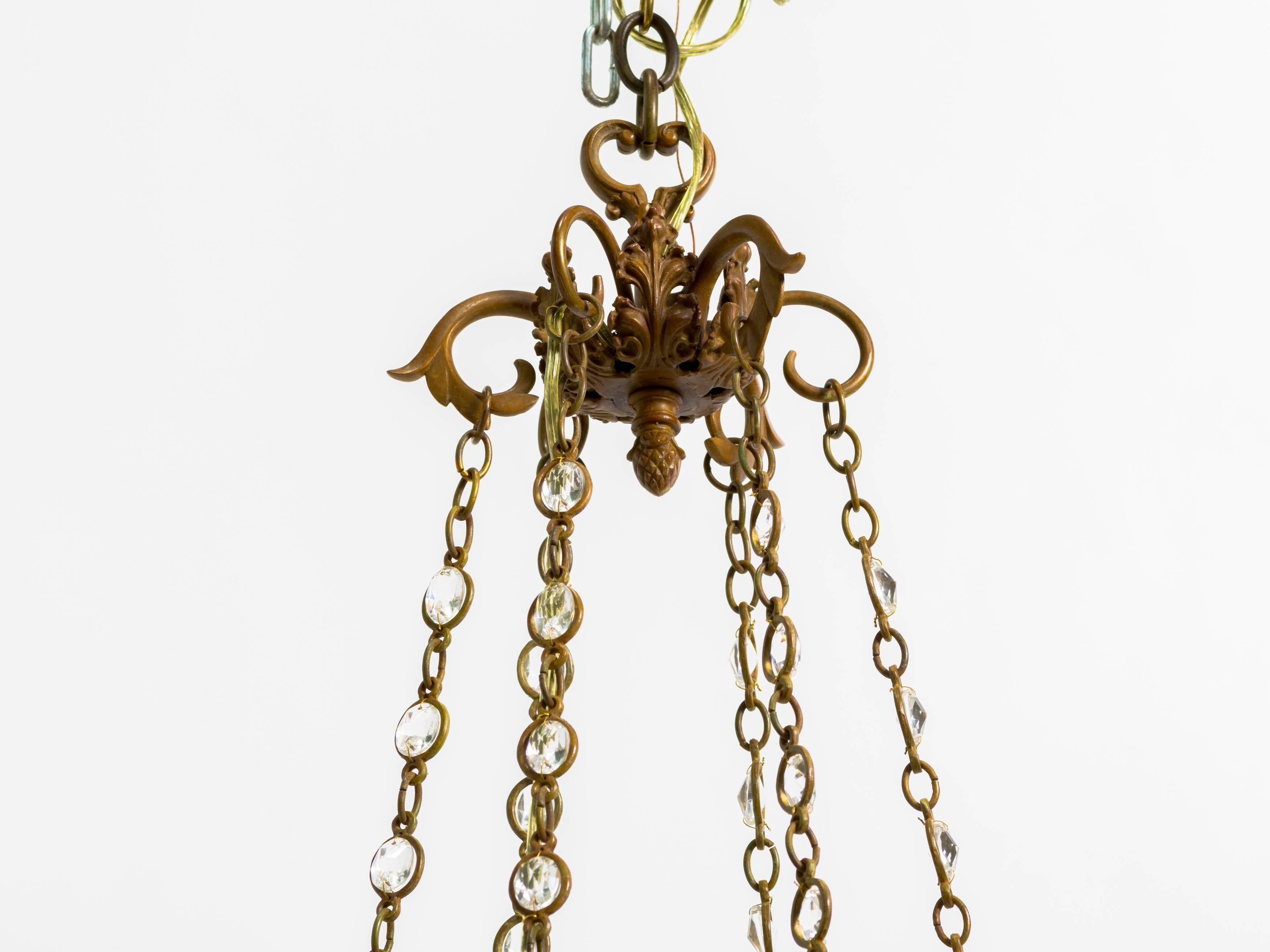 Late 19th Century Cast Bronze Chandelier 4