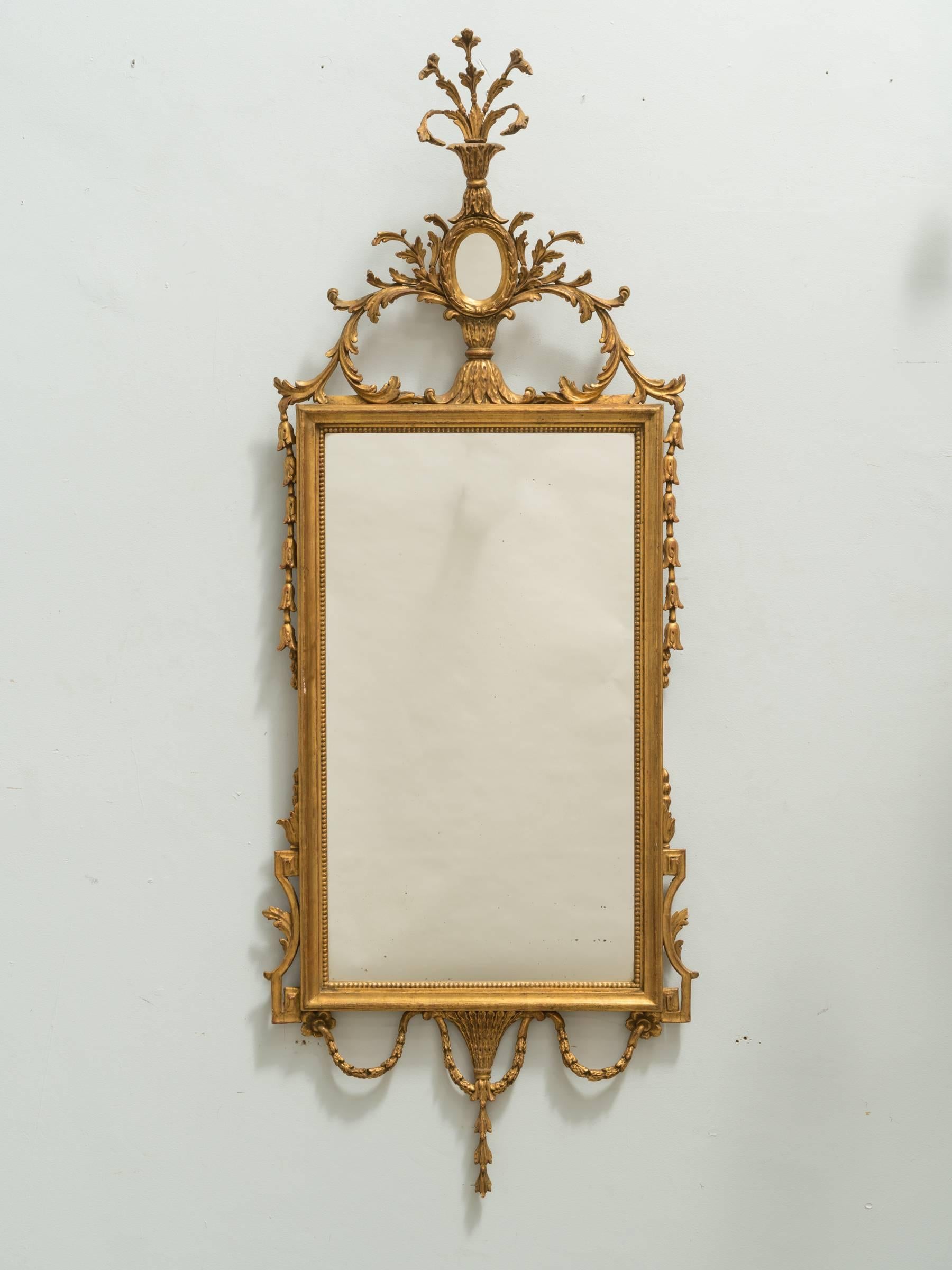 Miroir italien en bois doré en vente 3