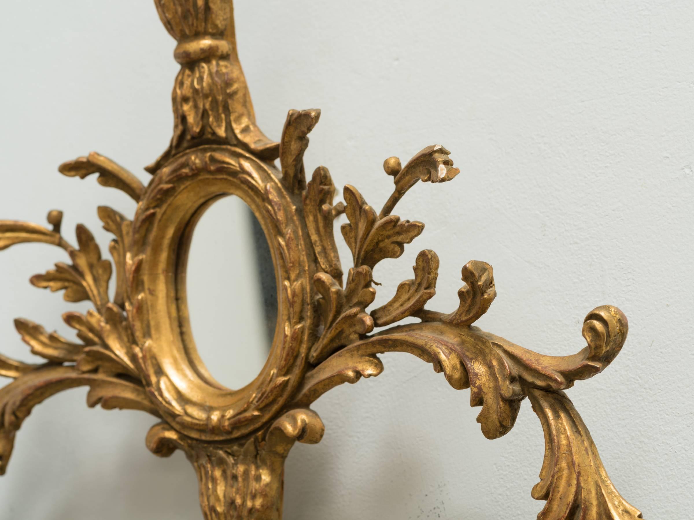 Miroir italien en bois doré Bon état - En vente à Tarrytown, NY