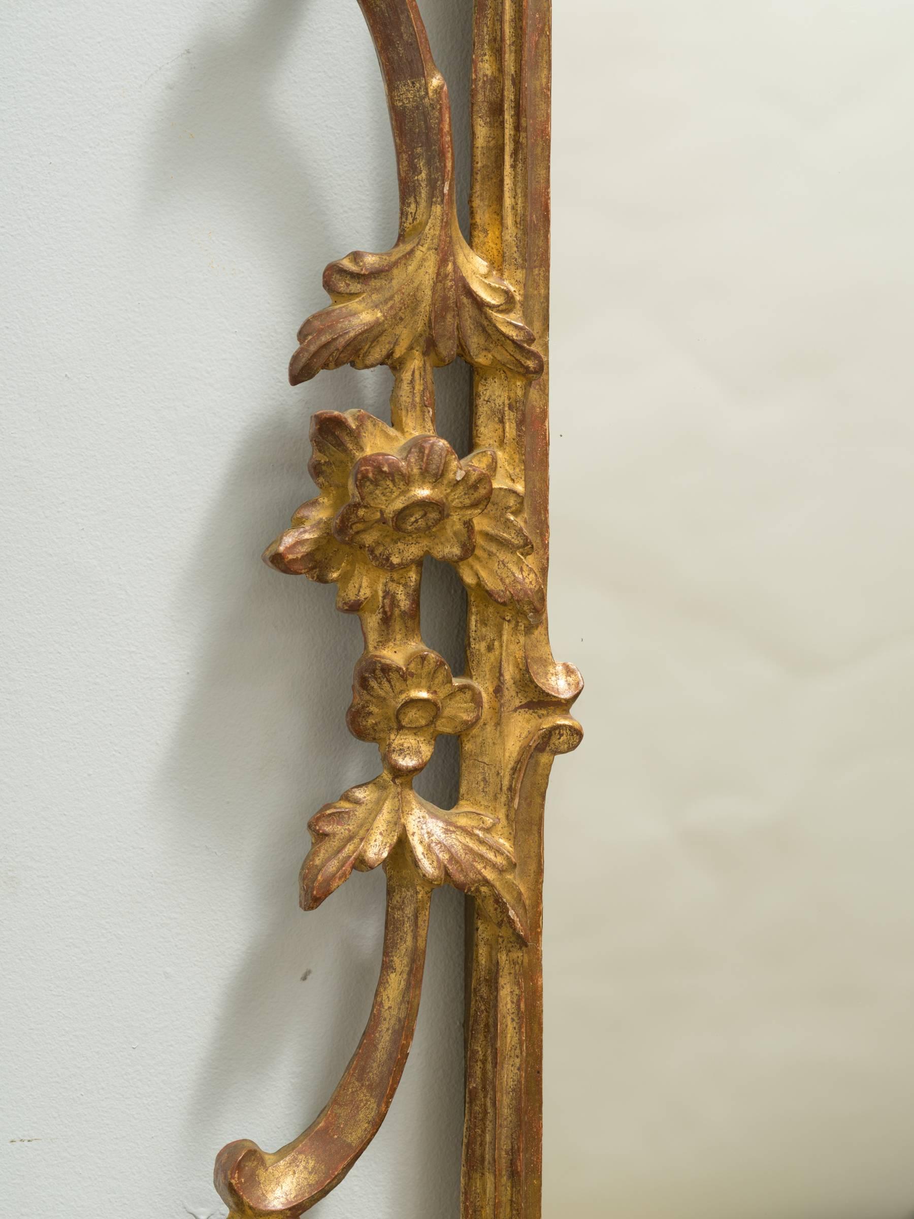 1940s wood mirror with beautiful gilding.