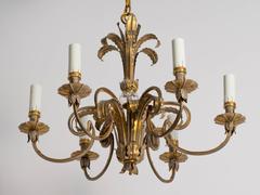 Brass Plume Chandelier