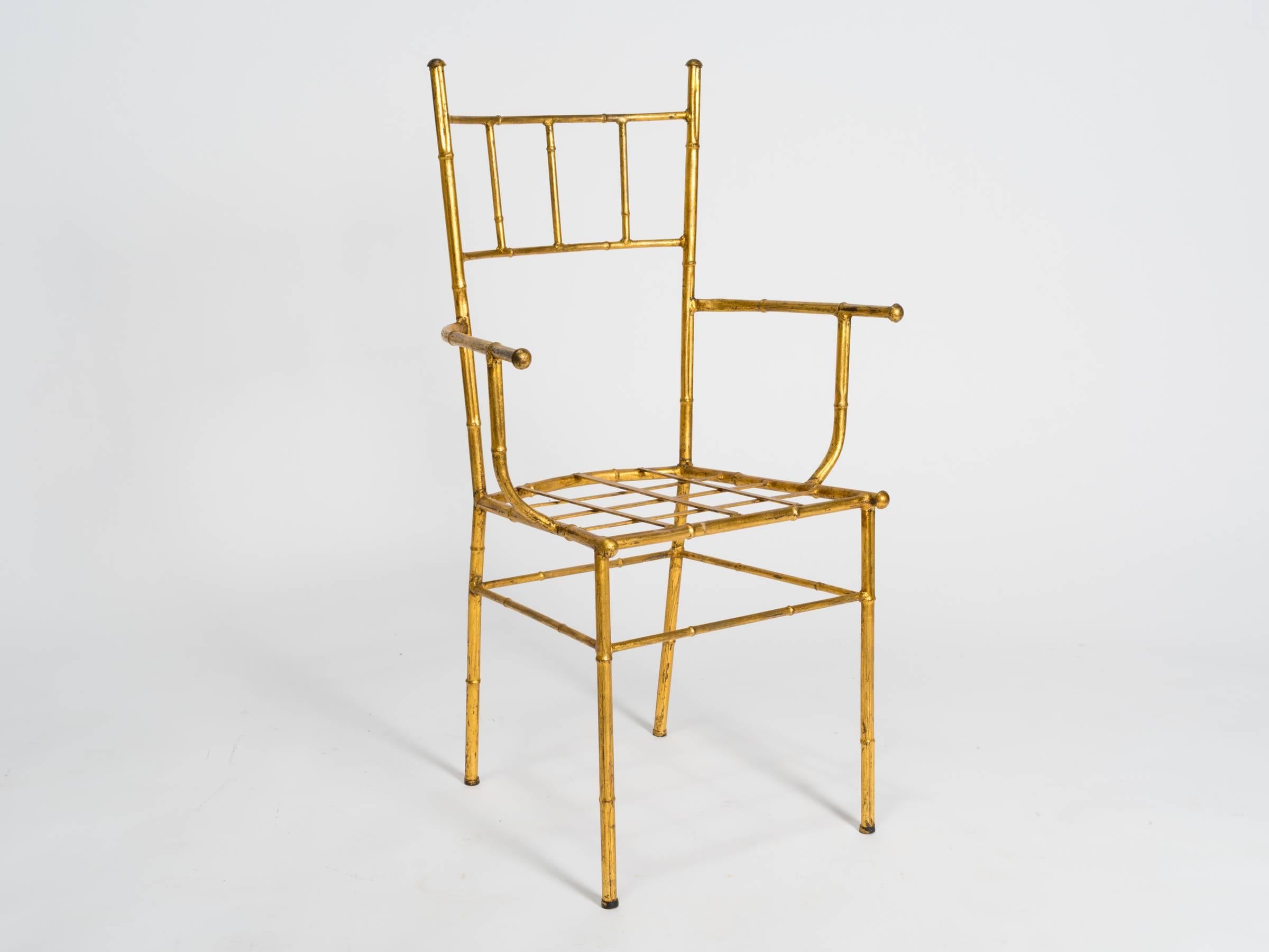 Italian gilt faux bamboo chair