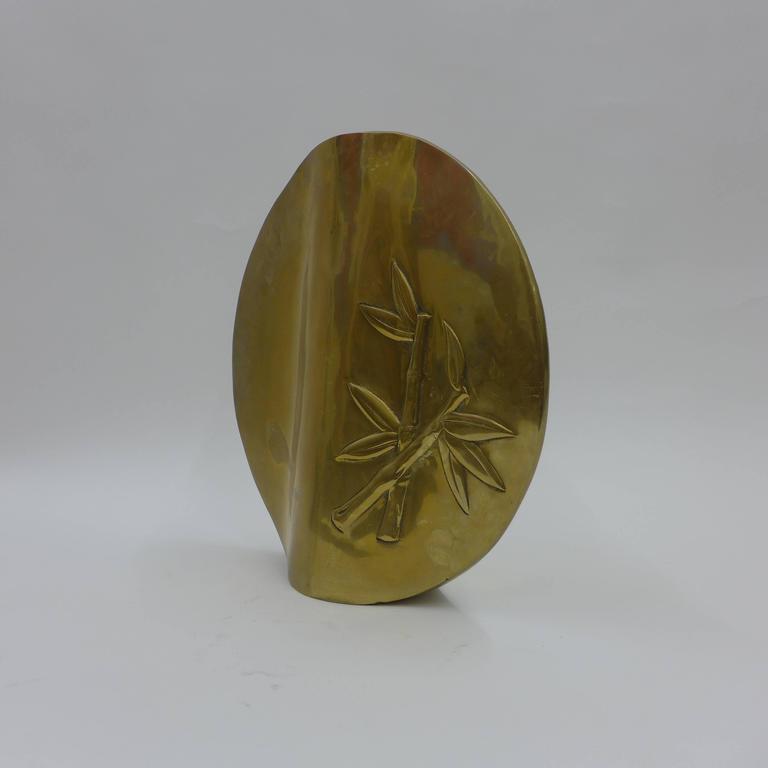 Large Japanese Brass Vase For Sale at 1stDibs