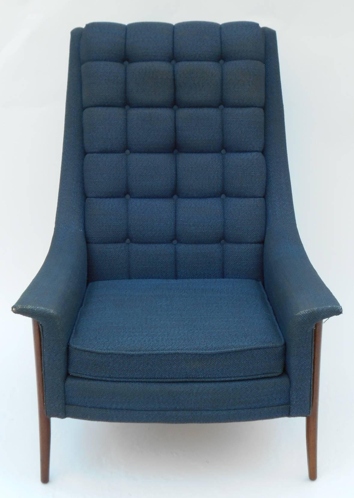 High Back Midcentury Lounge Chair by Kroehler In Good Condition In Tarrytown, NY